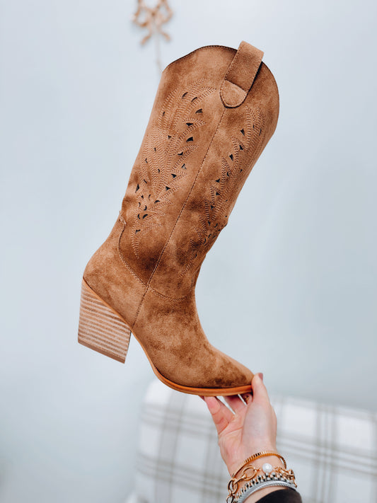 Olivia Coffee Suede Boots