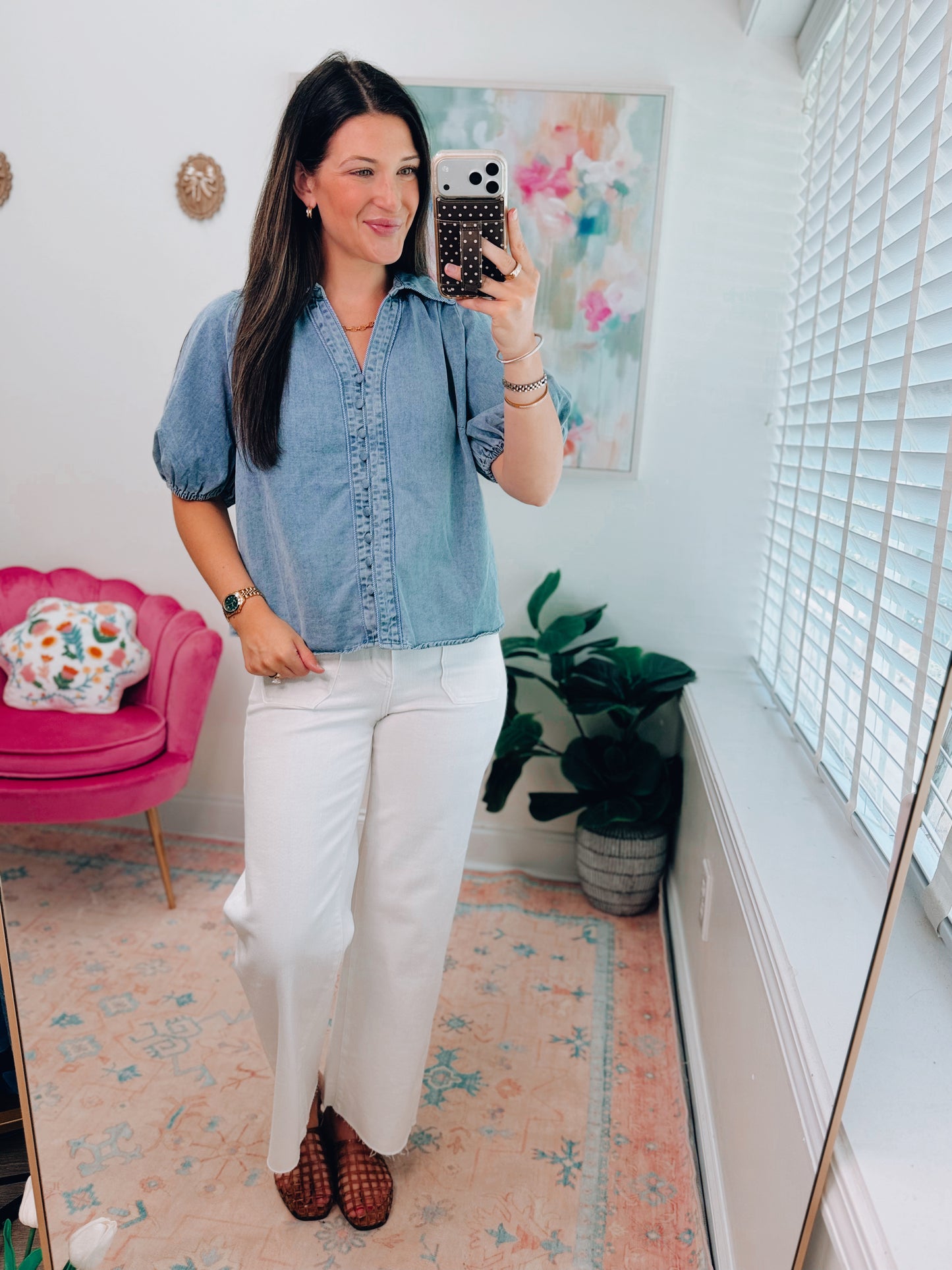 Honey Button Denim Top