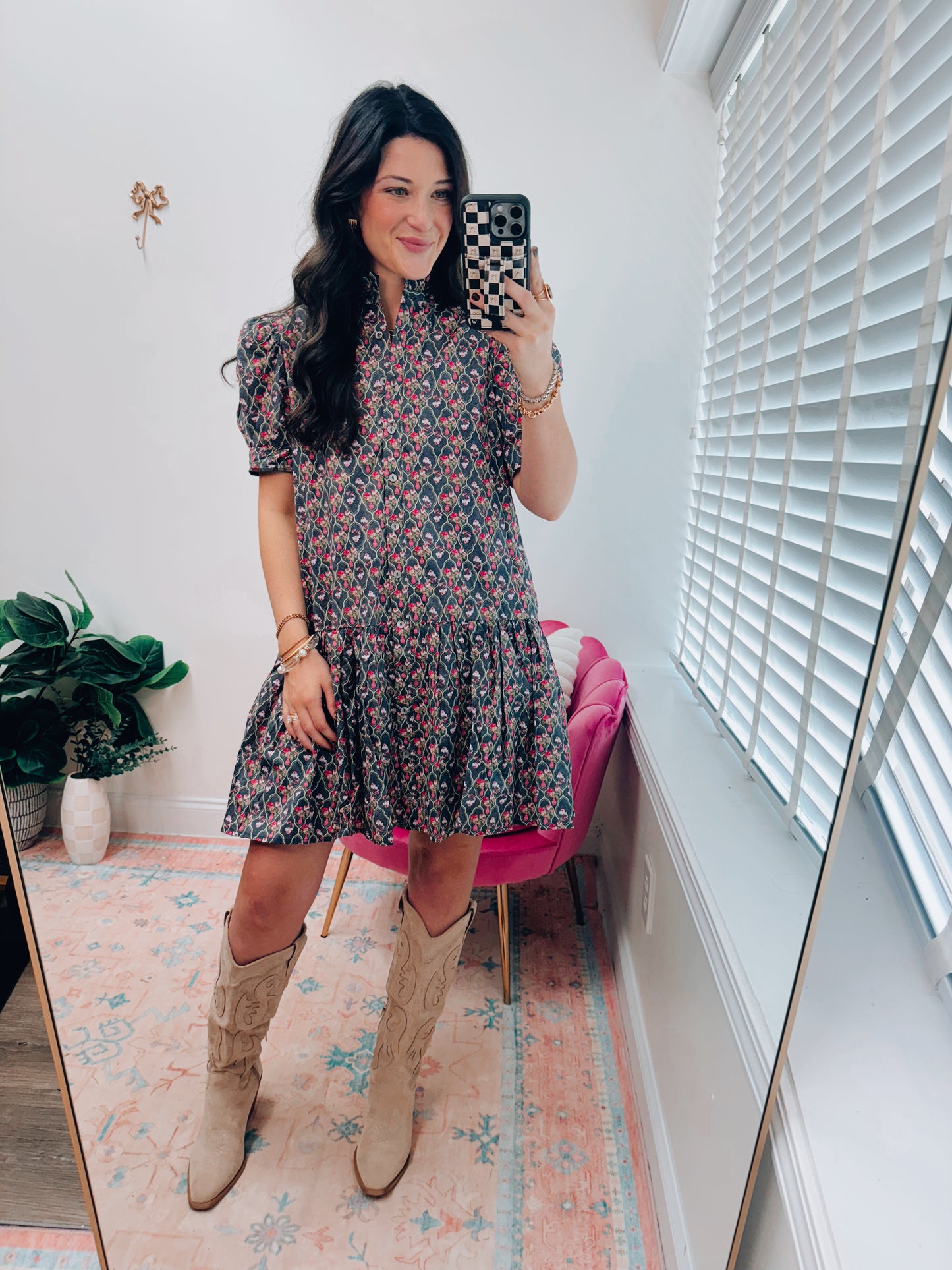 Midnight Floral Mini Dress