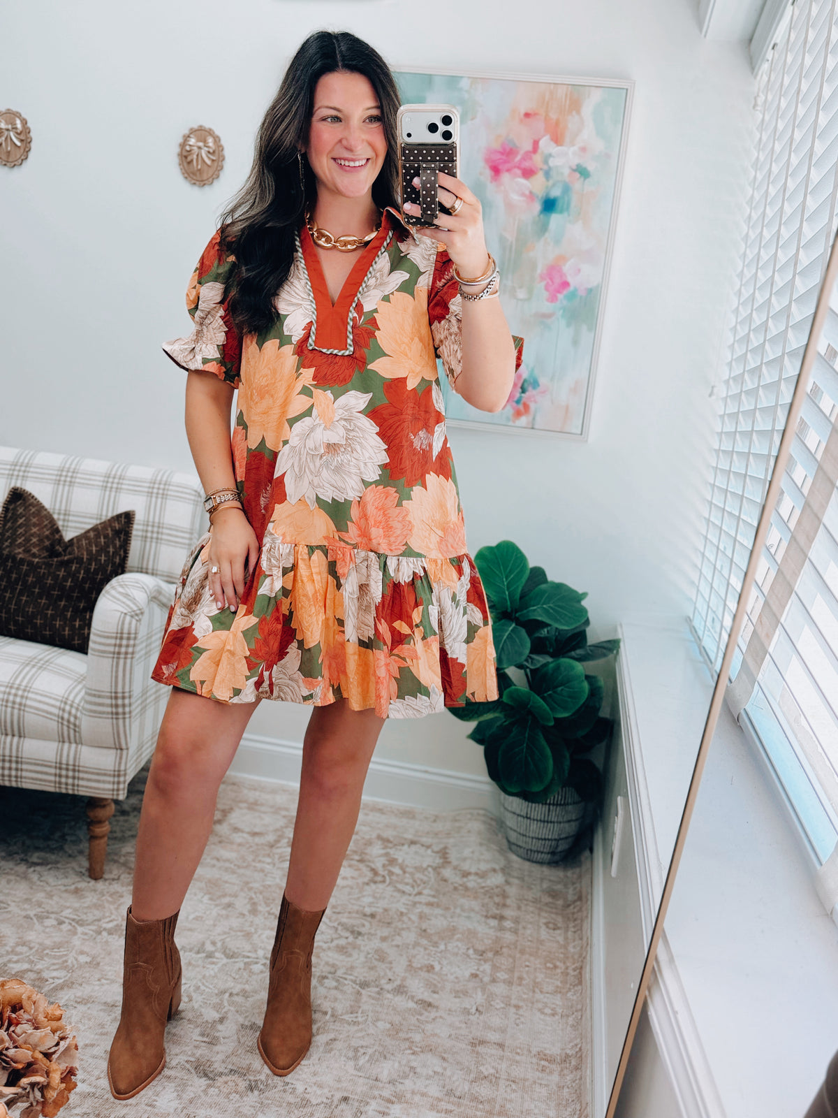 Sadie Fall Floral Mini Dress
