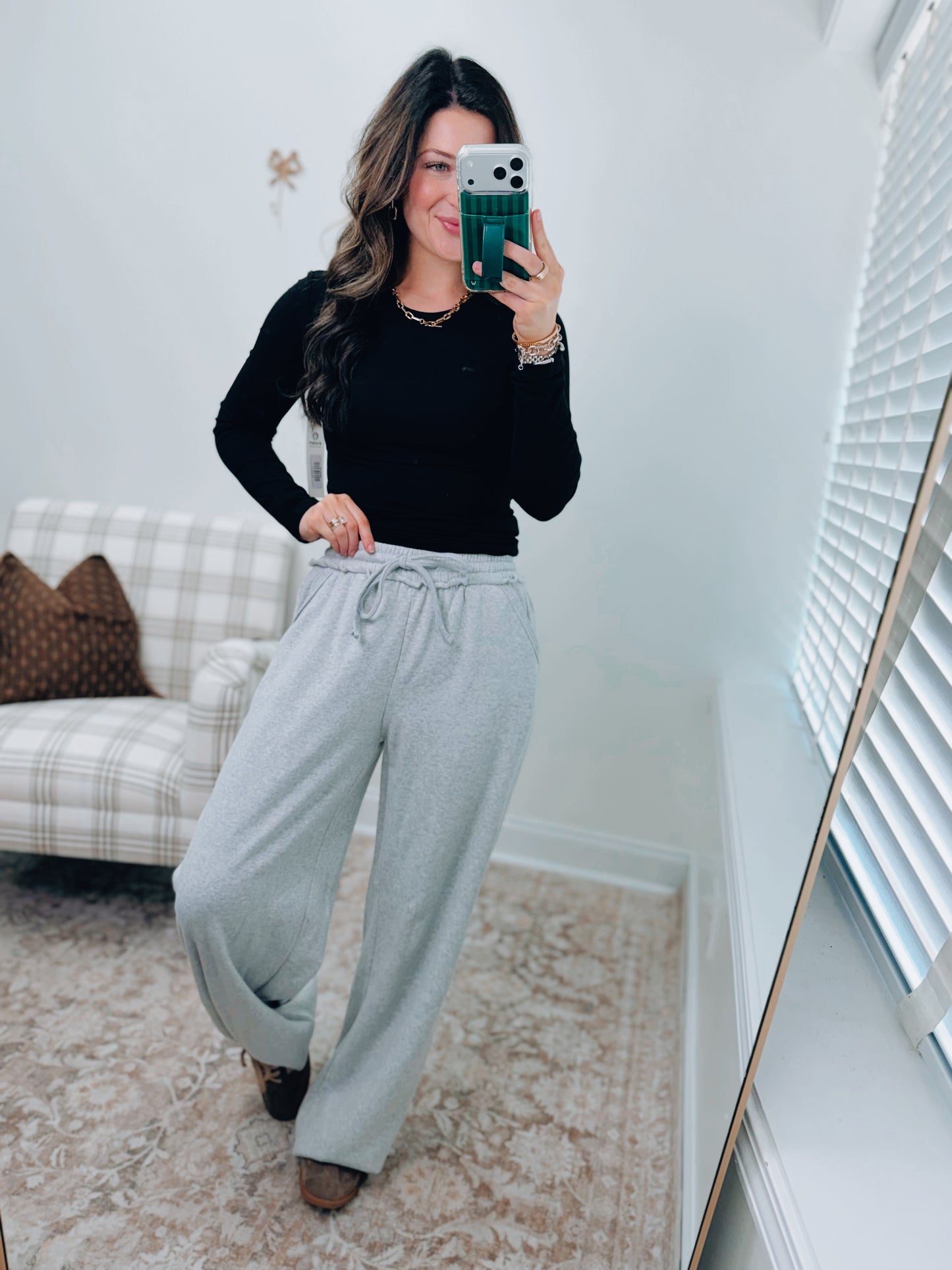 Vallie Raw Hem Sweatpants - Gray