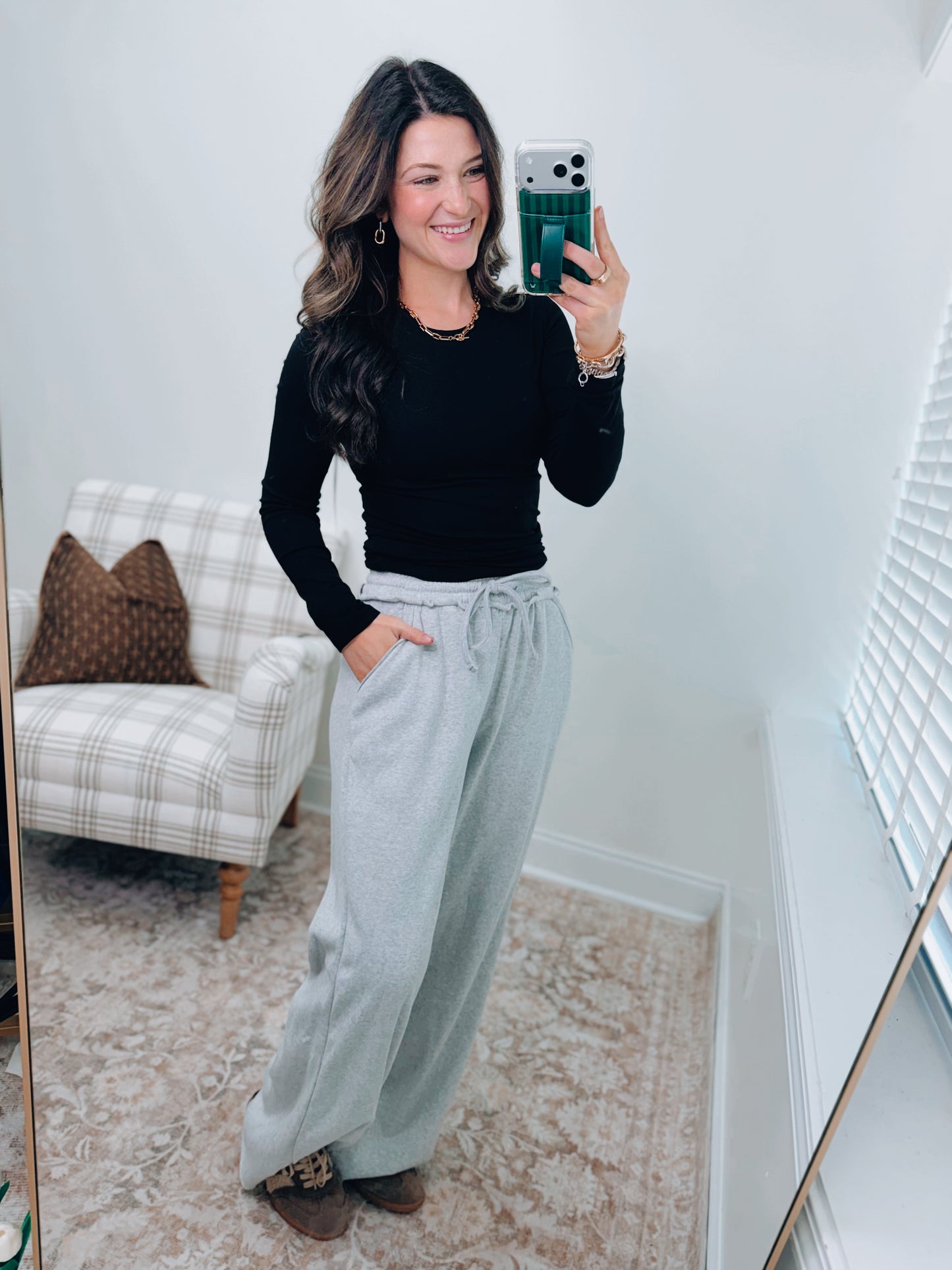 Vallie Raw Hem Sweatpants - Gray