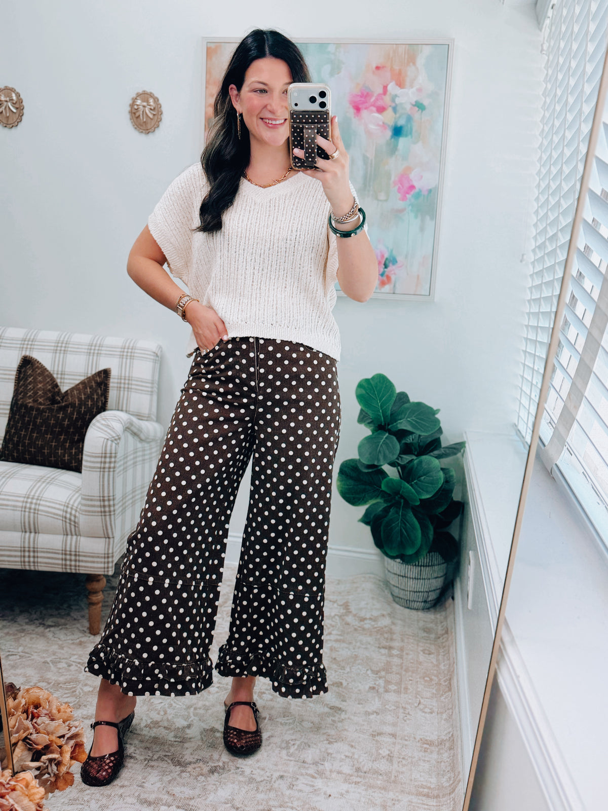 Cream Knit Boxy Top