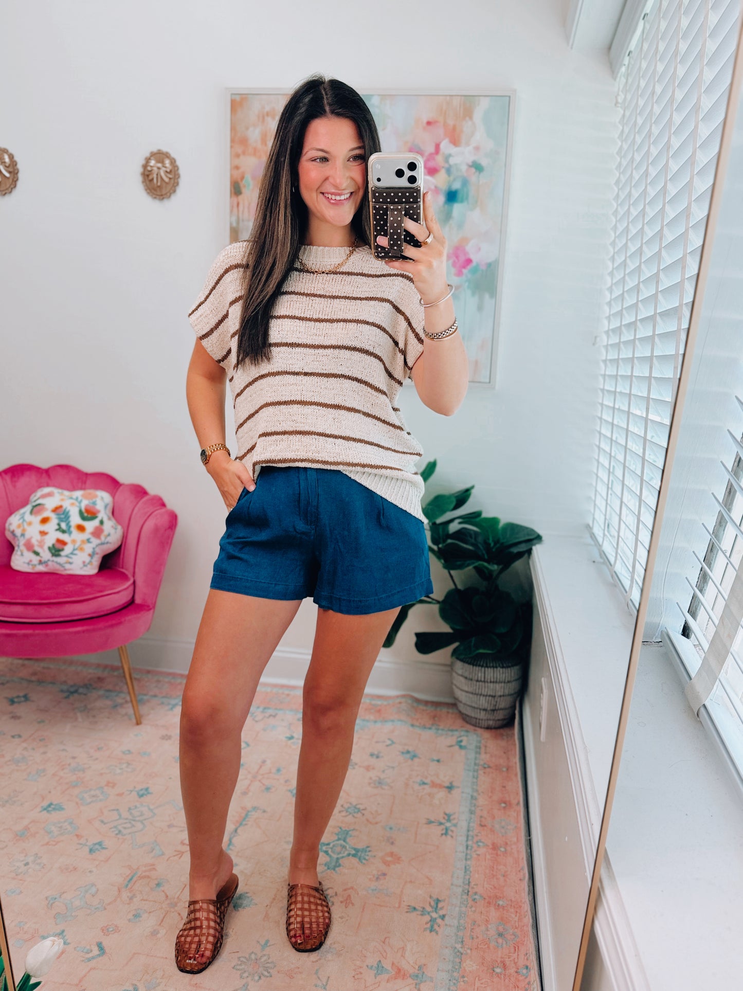 Hues Knit Striped Top