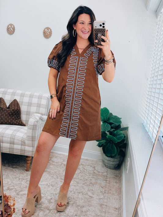 Canyon Embroidered Mini Dress