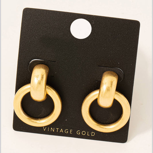 Vintage Gold Door Knocker Earrings