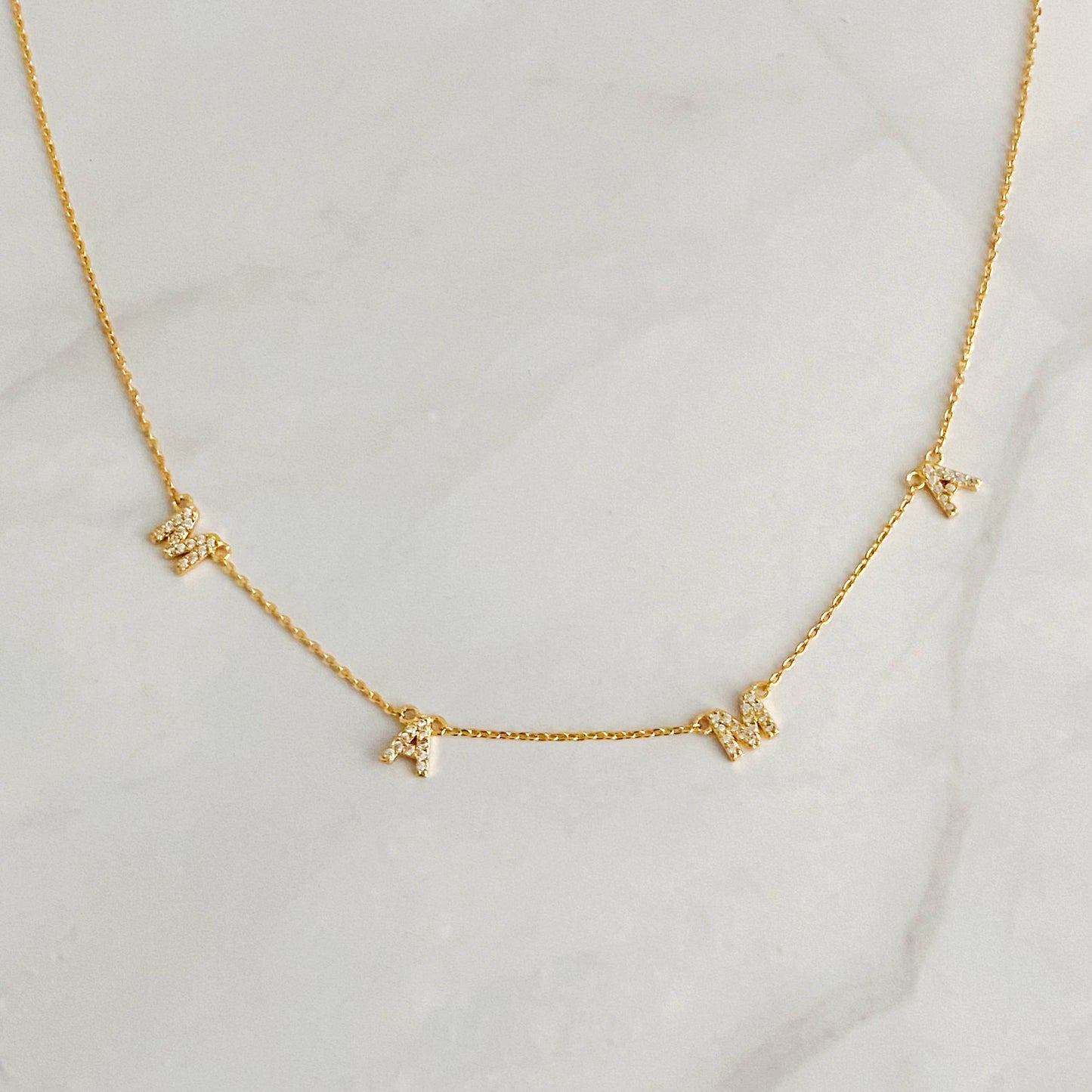 18k Gold Plated Sparkle Mama Necklace