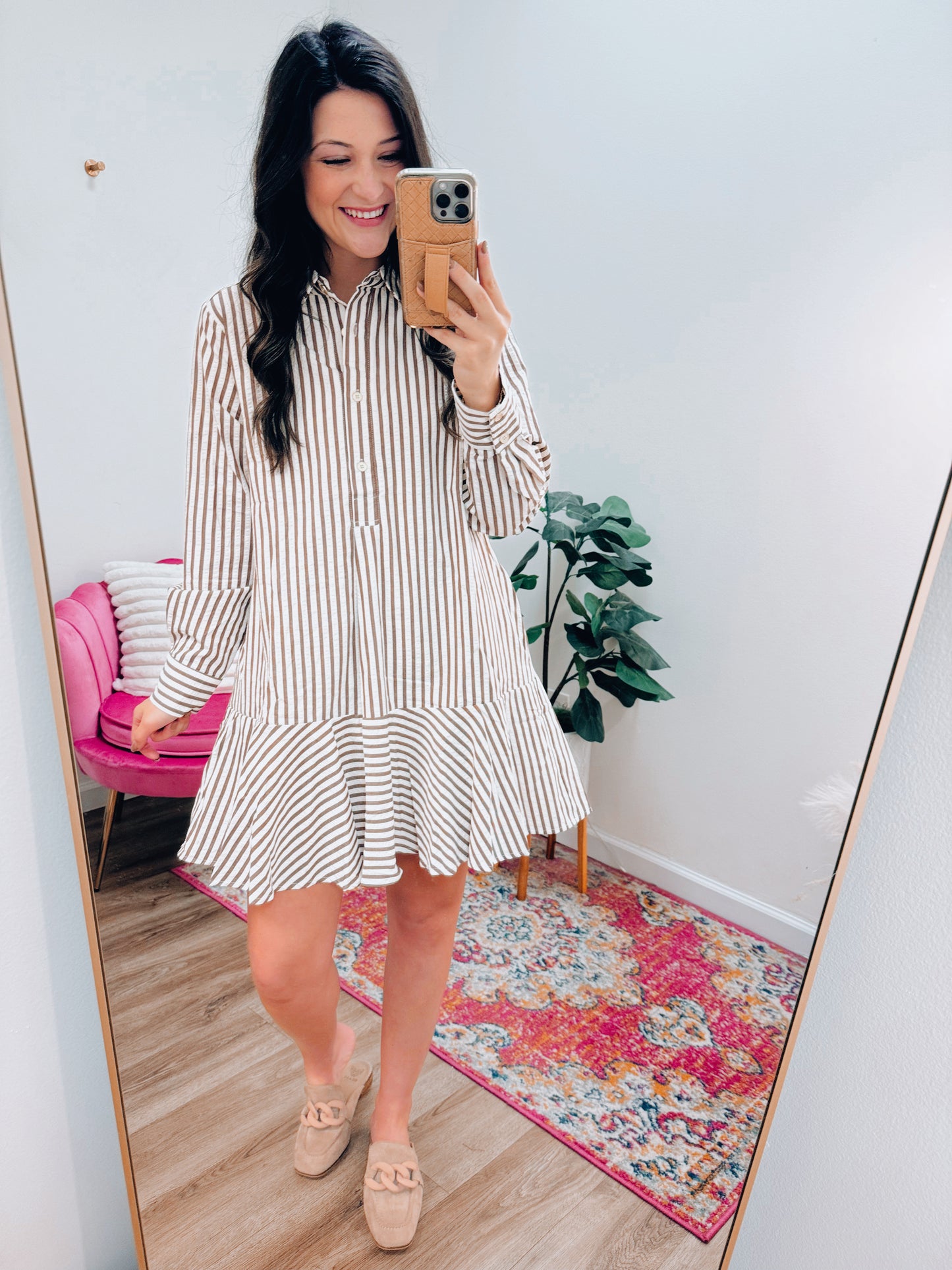 CURVY Chic & Classy Striped Mini Dress