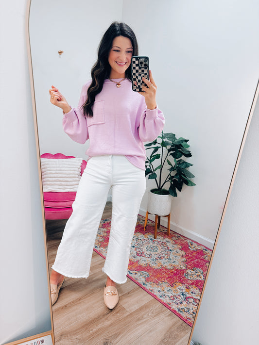 Lilac Pocket Sweater