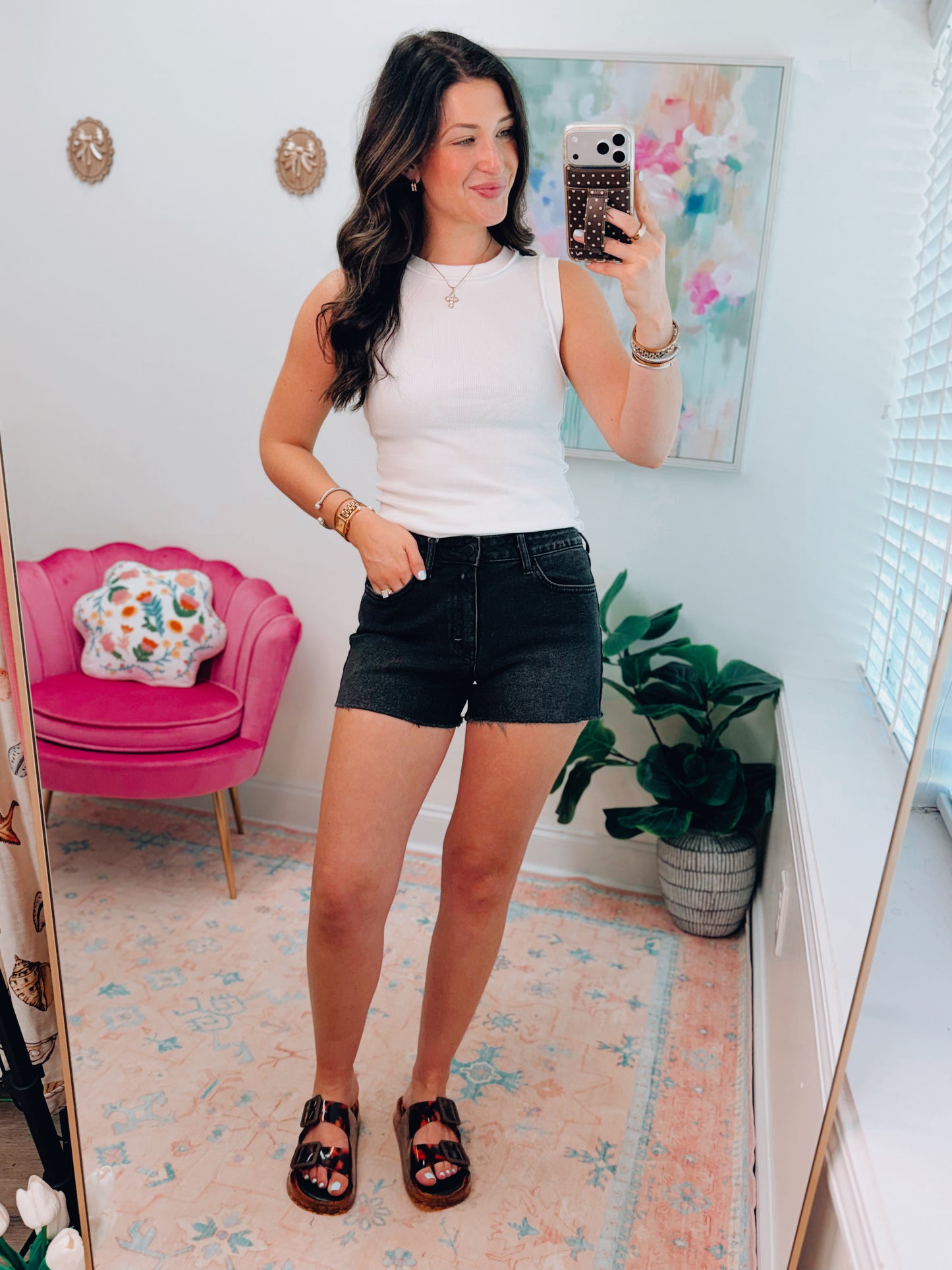 Vintage Black Denim Shorts