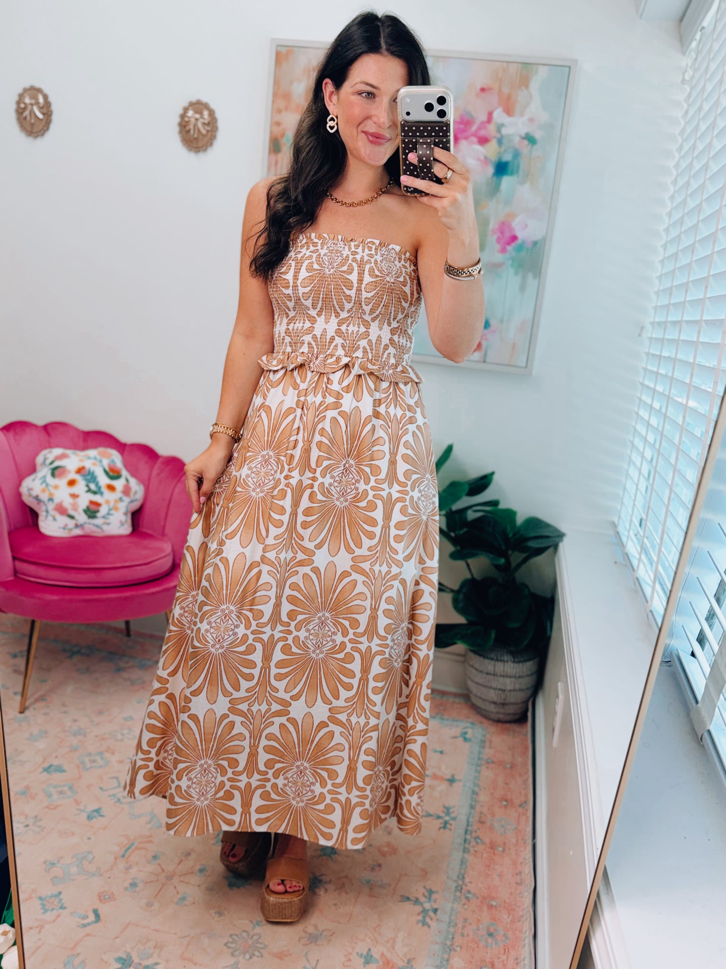 Demask Smocked Midi Dress