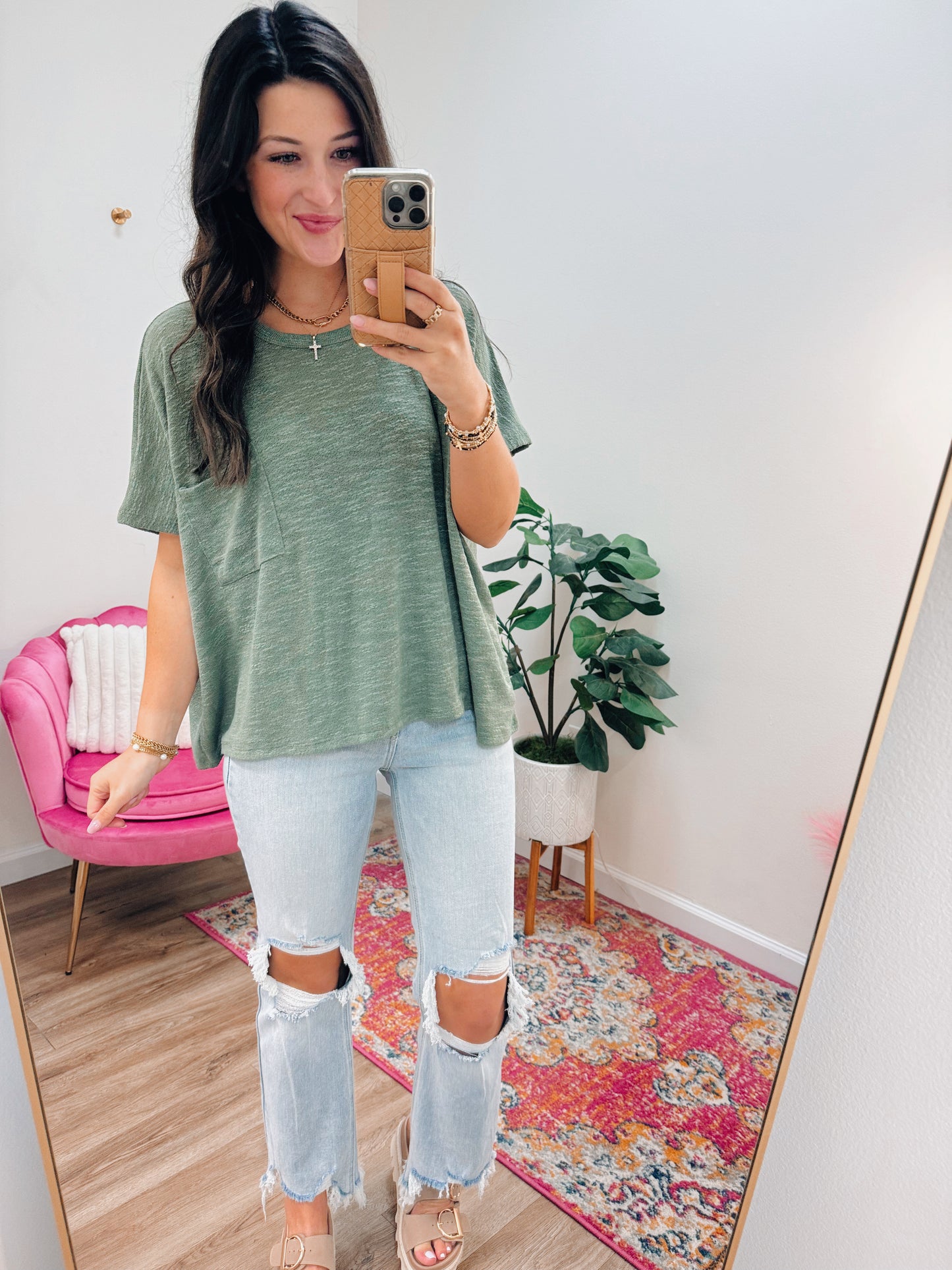 Arlo Knit Top - Olive