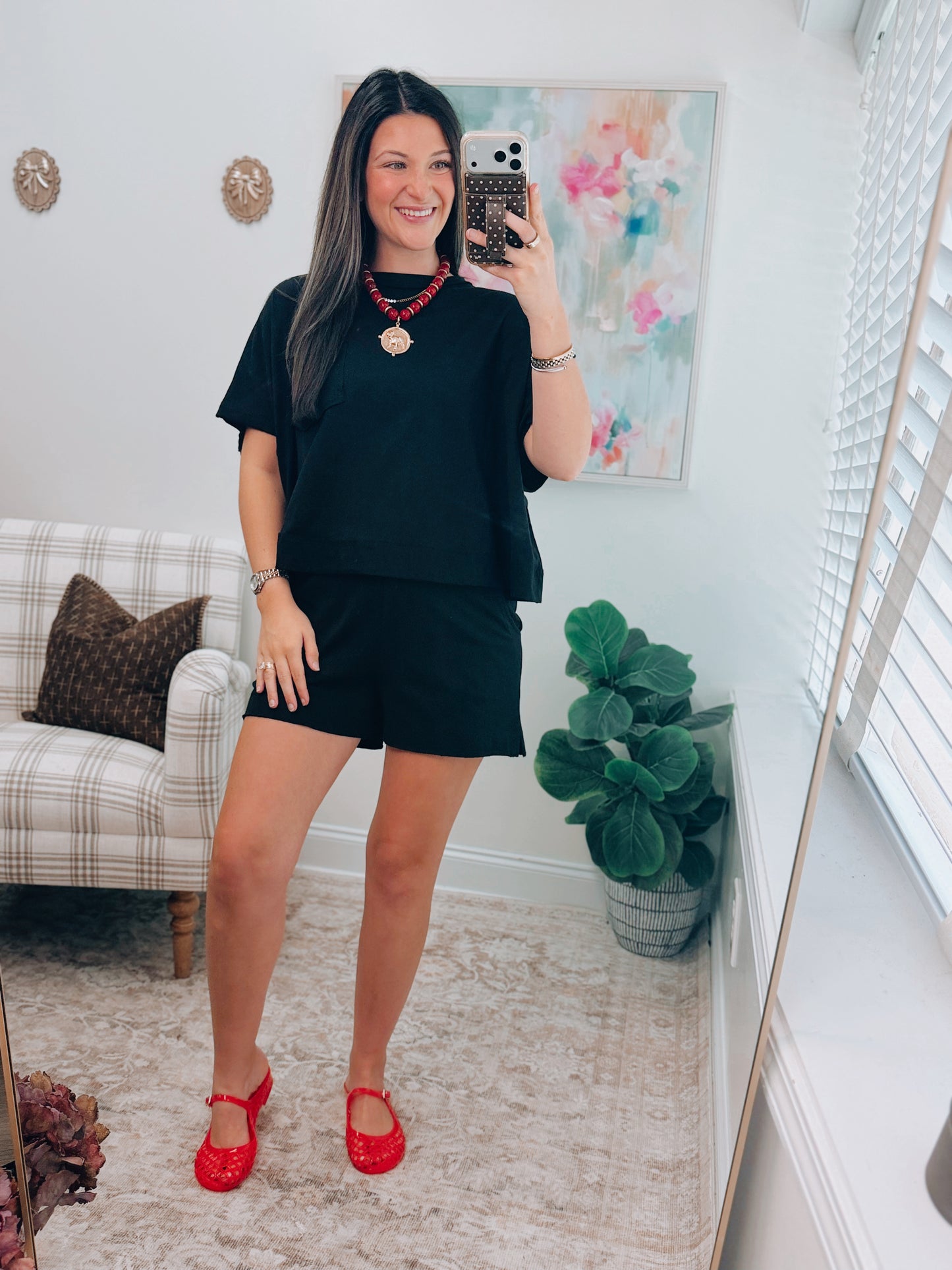 Easy Days Cotton Shorts Set - Black