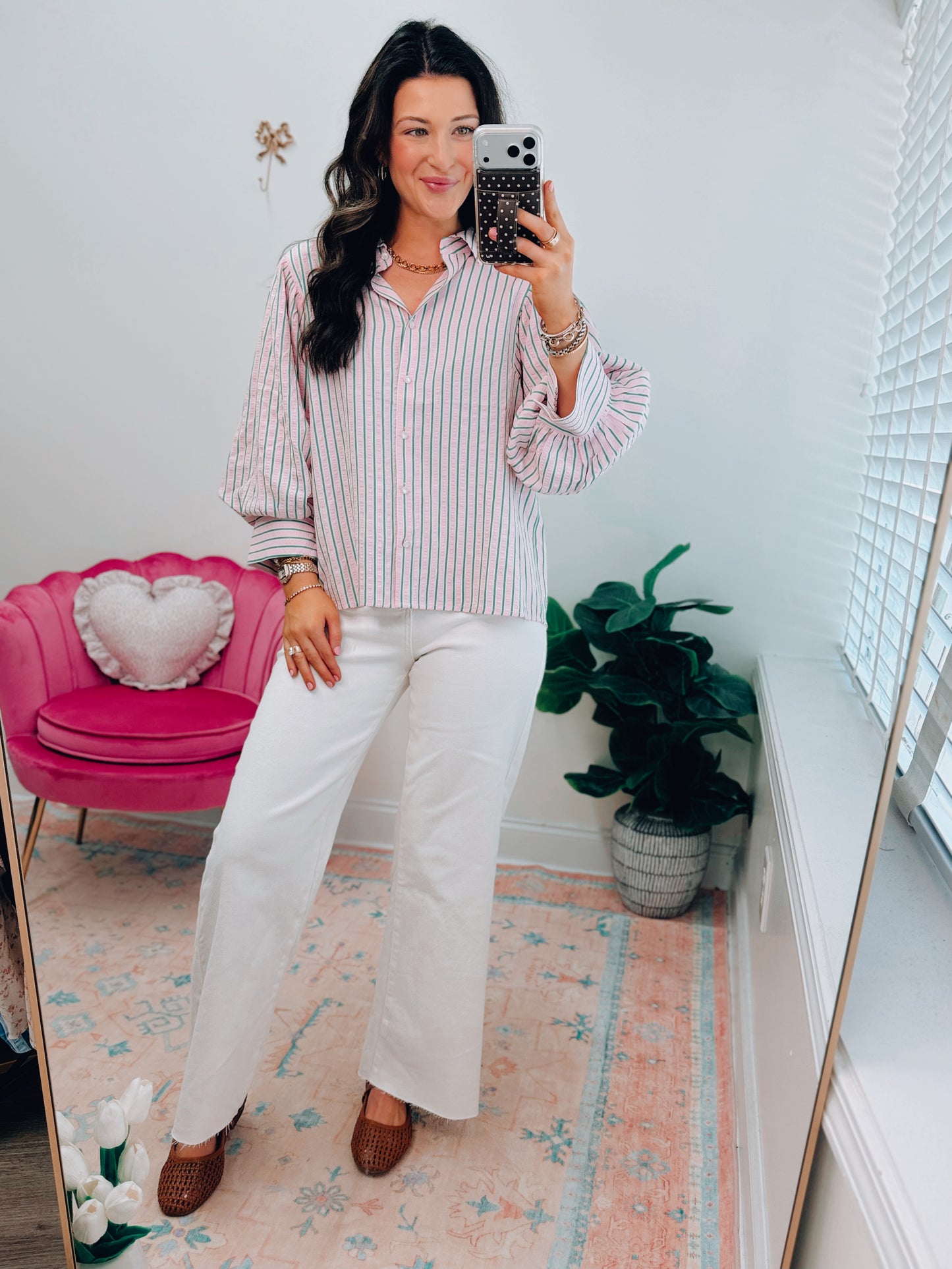 Blakely Pale Pink Stripe Top