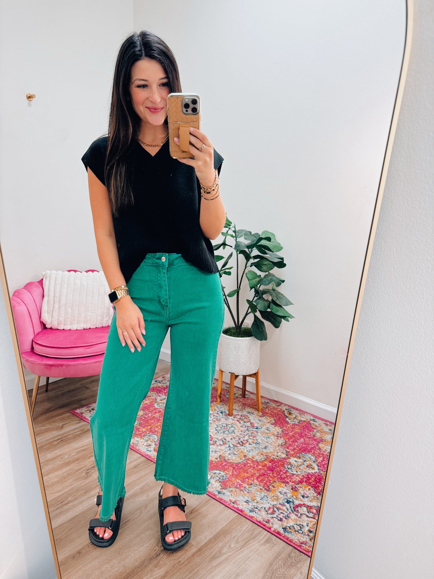 Rudy Cropped Denim - Green