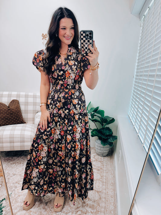 CURVY Mavie Floral Smocked Maxi Dress