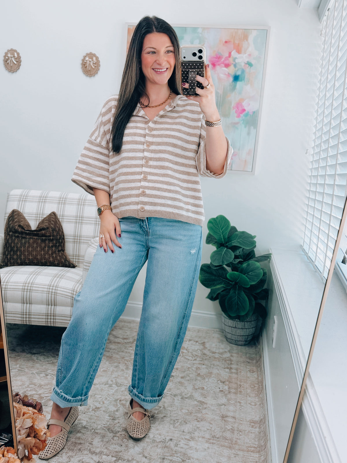 Hazel Striped Cardigan Top
