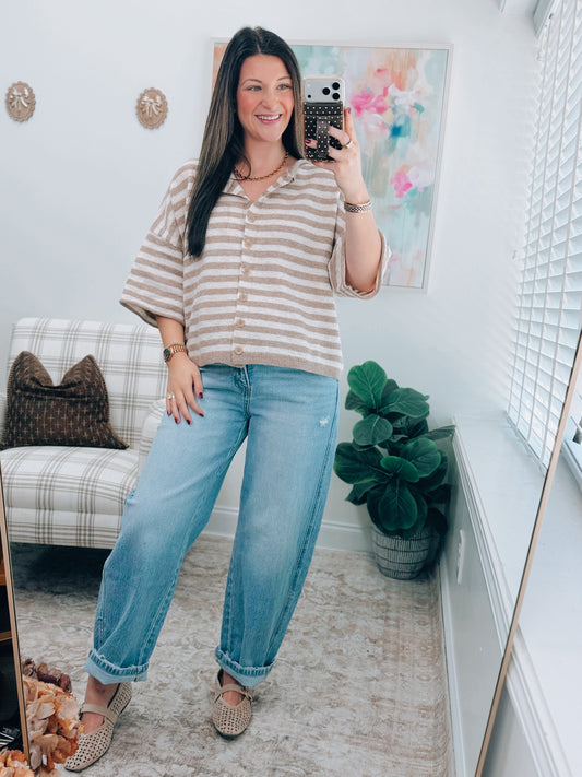 Hazel Striped Cardigan Top