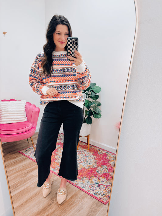 Aztec Drop Shoulder Sweater