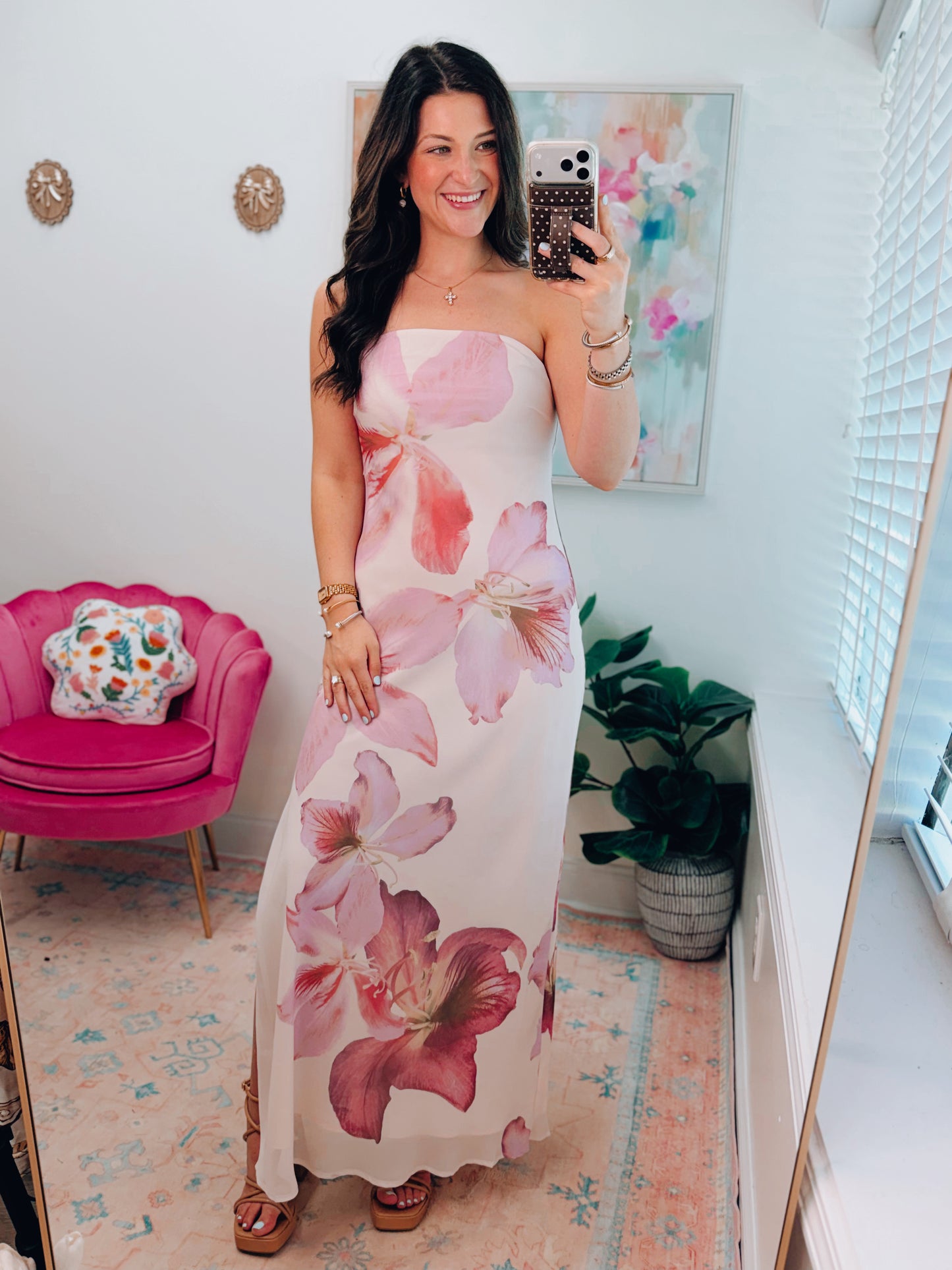 Laelia Orchid Strapless Maxi Dress