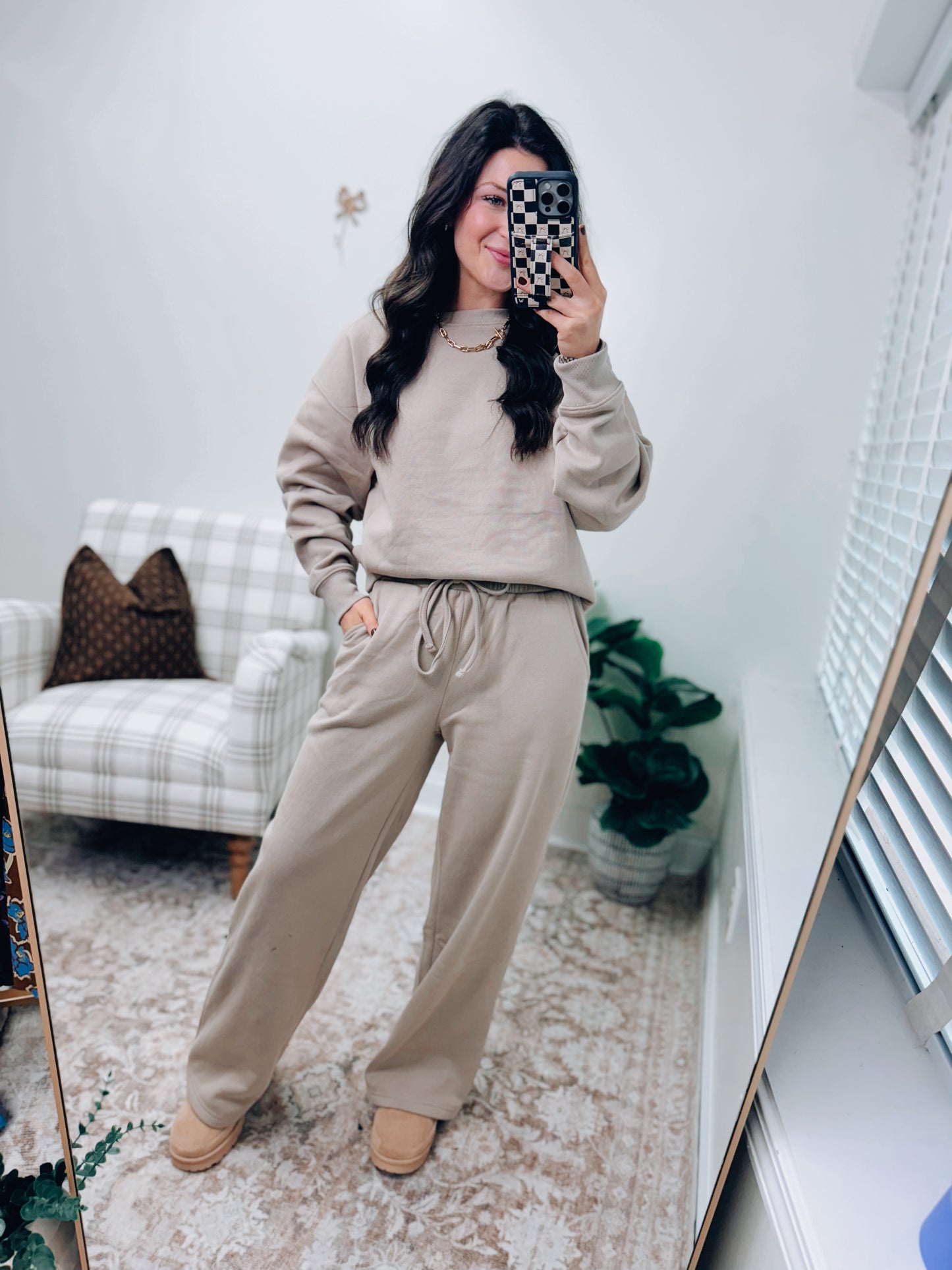DOORBUSTER Crewneck Comfy Pants Set - Ash Mocha