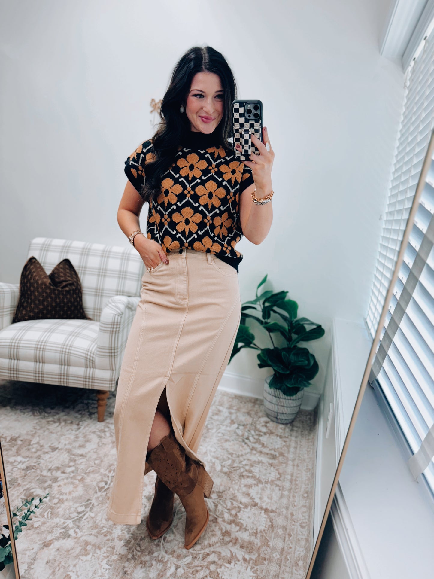 Marlie Denim Midi Skirt