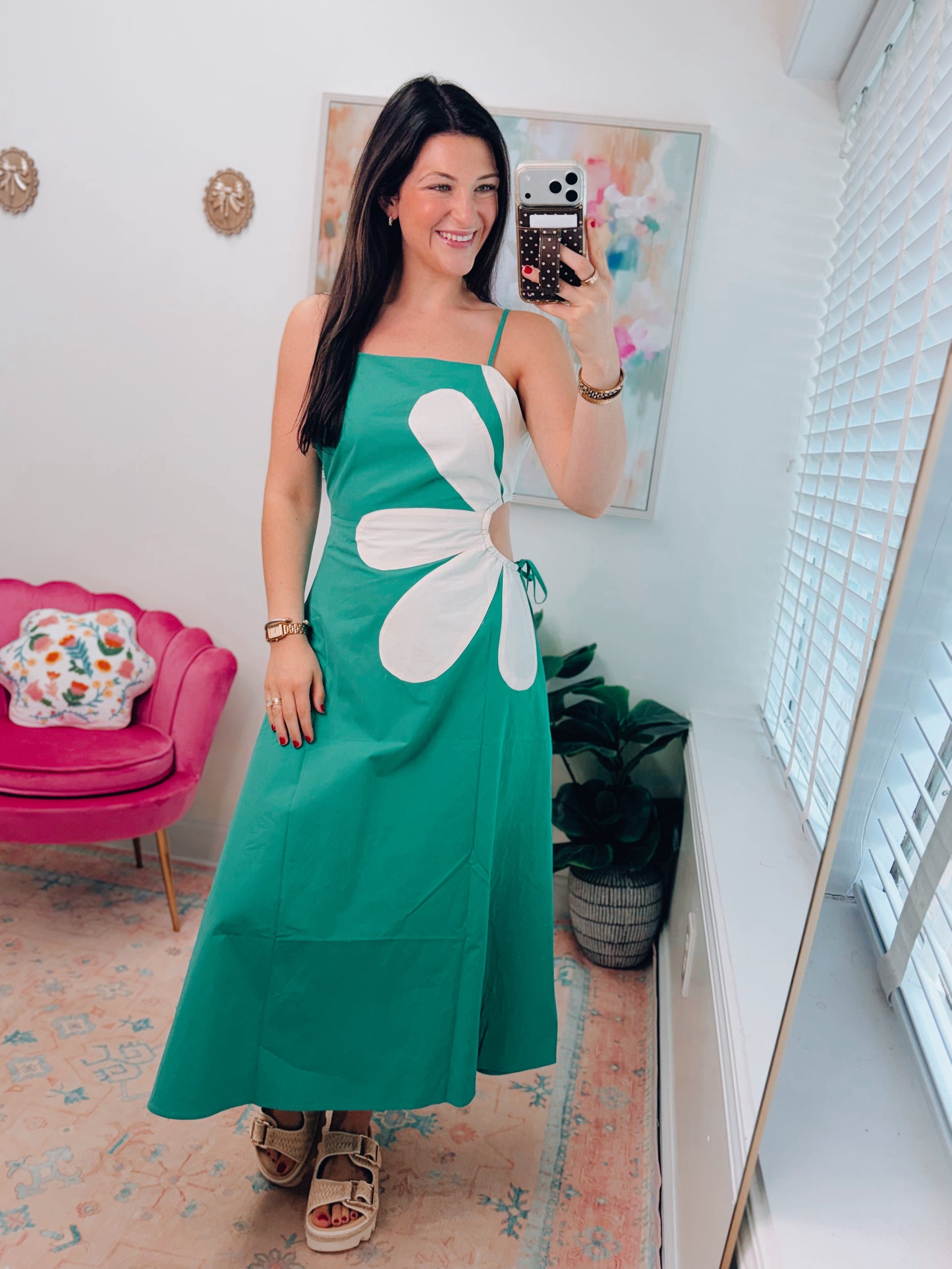 Side Floral Kelly Midi Dress
