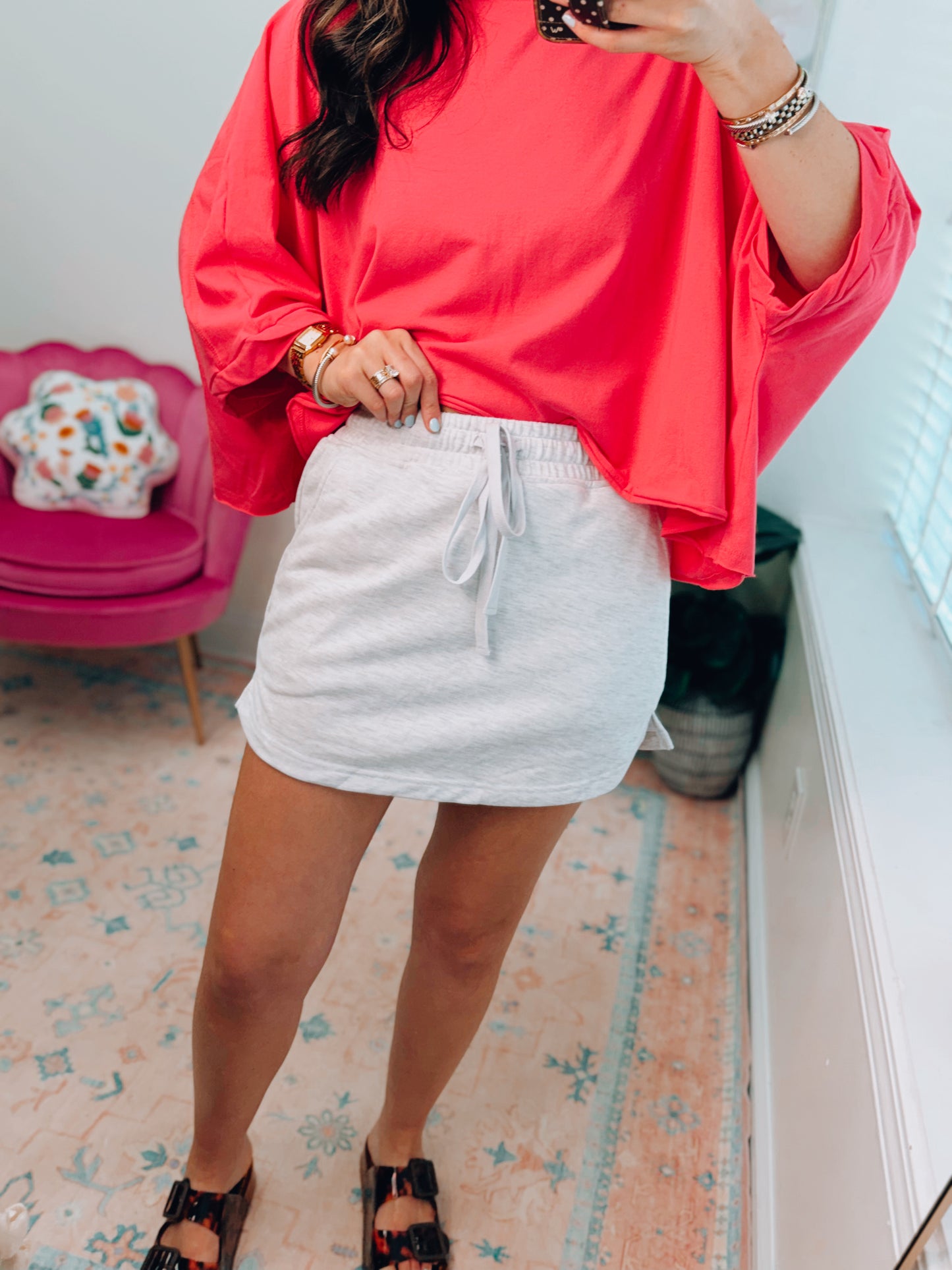 French Terry Skort - Heather Gray