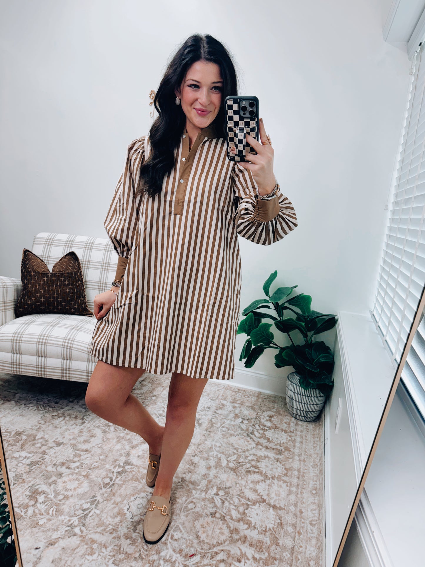 Tate Striped Ruffle Mini Dress
