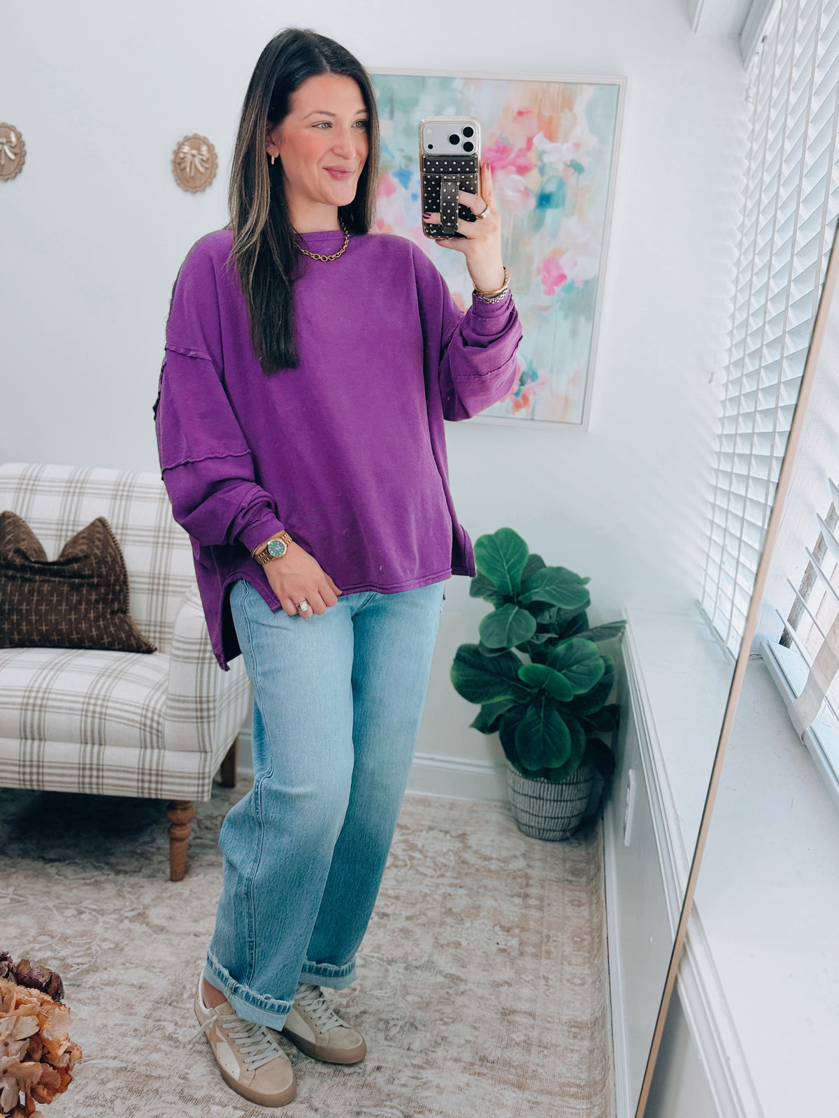 Purple Iris Classic Cotton Top