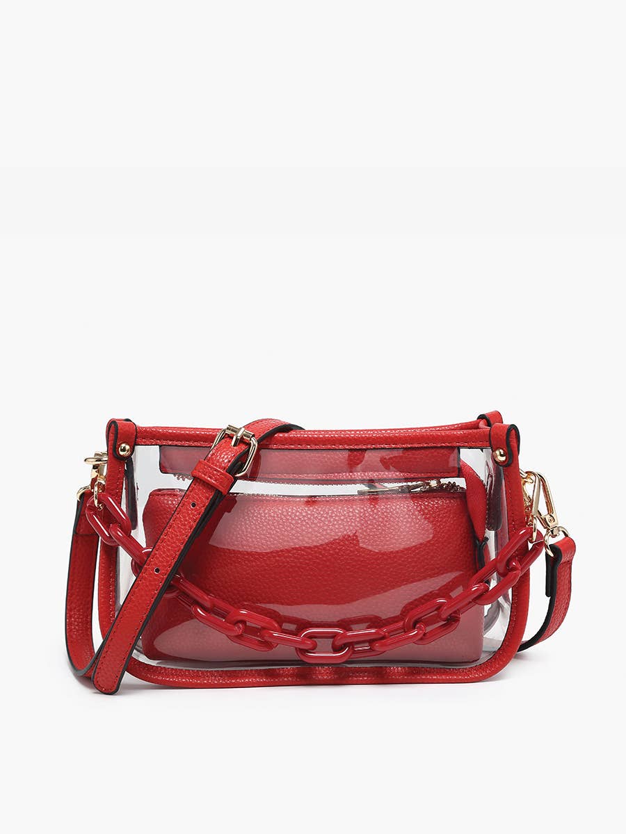 Jessica Stadium Clear Crossbody Bag | Red