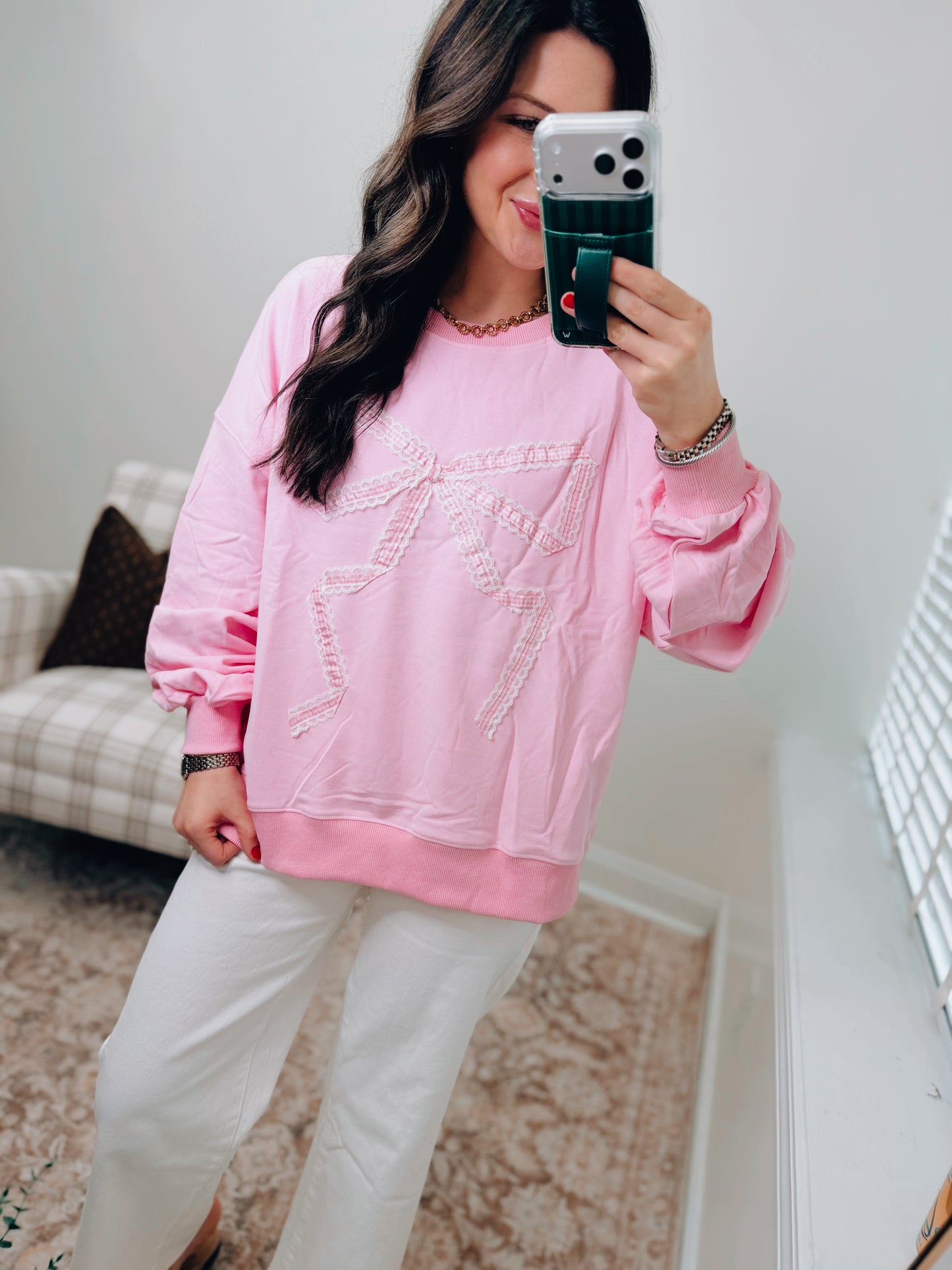 Bow Patch Oversized Crewneck