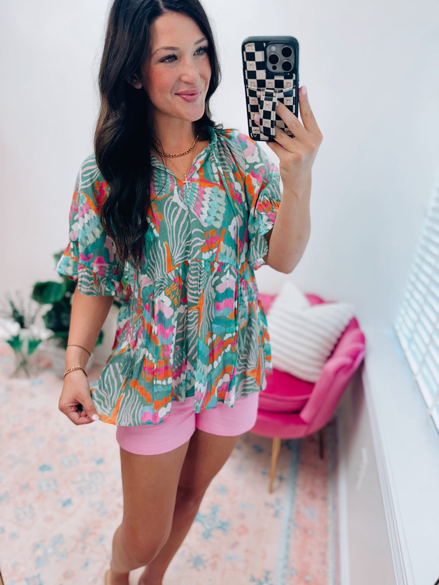 Tropics Mix Linen Top