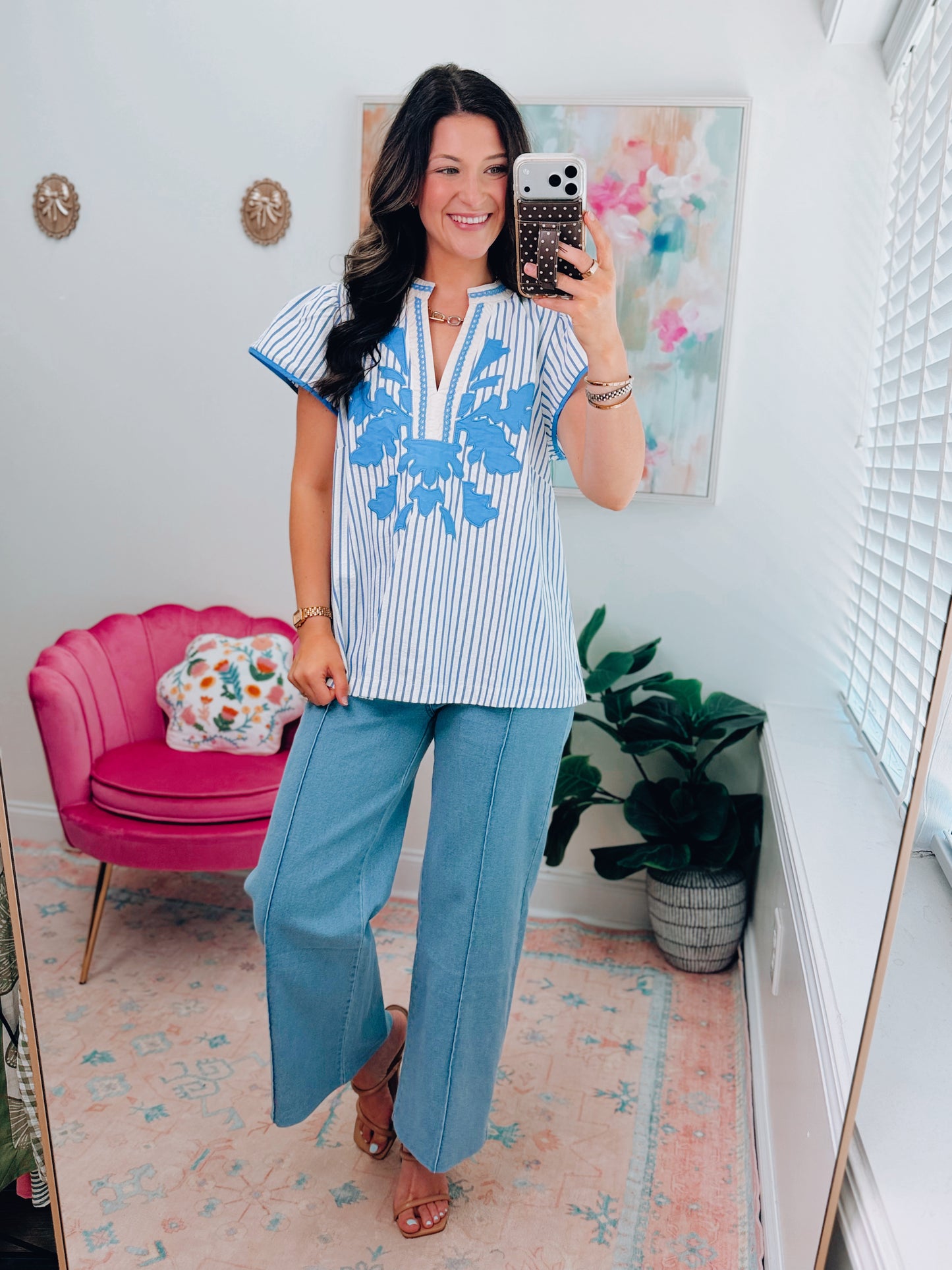 Peri Blue Embroidered Top