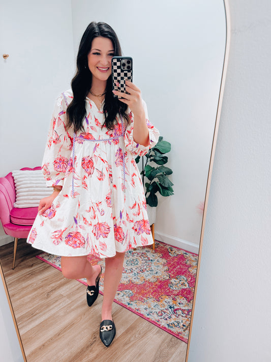 CURVY Beckie Floral Mini Dress