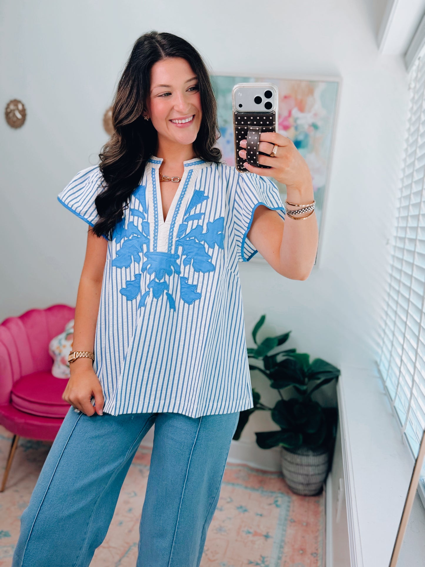 Peri Blue Embroidered Top
