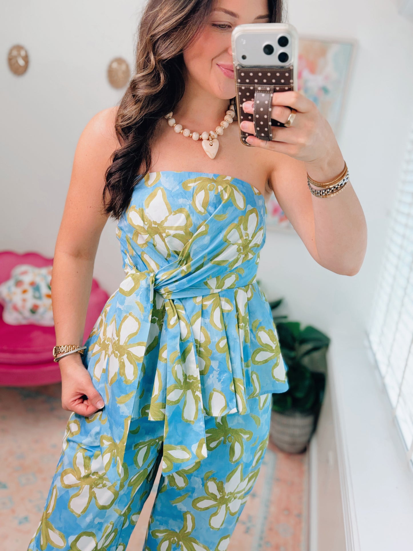 Sweet Tropics Strapless Pants Set