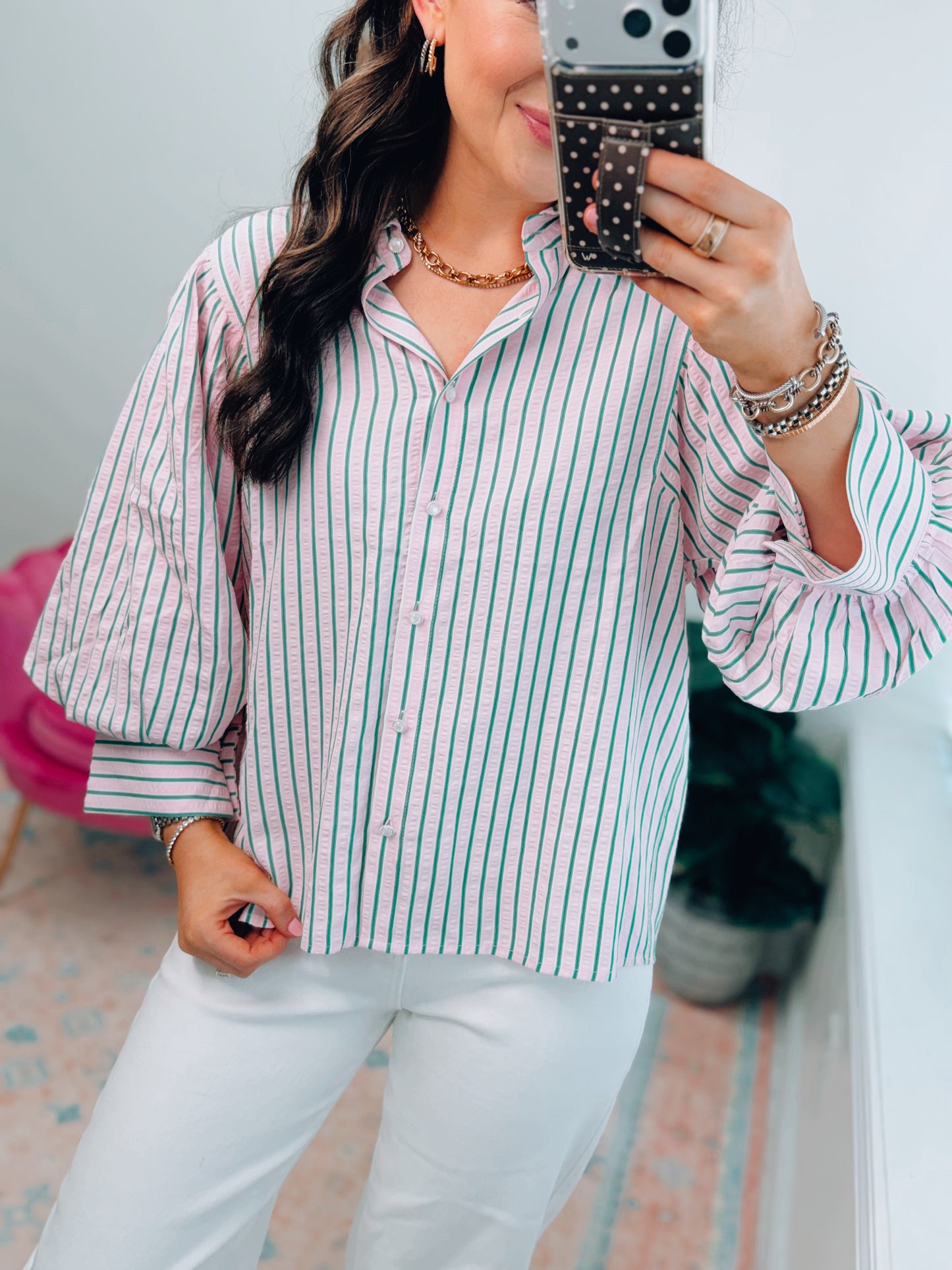 Blakely Pale Pink Stripe Top