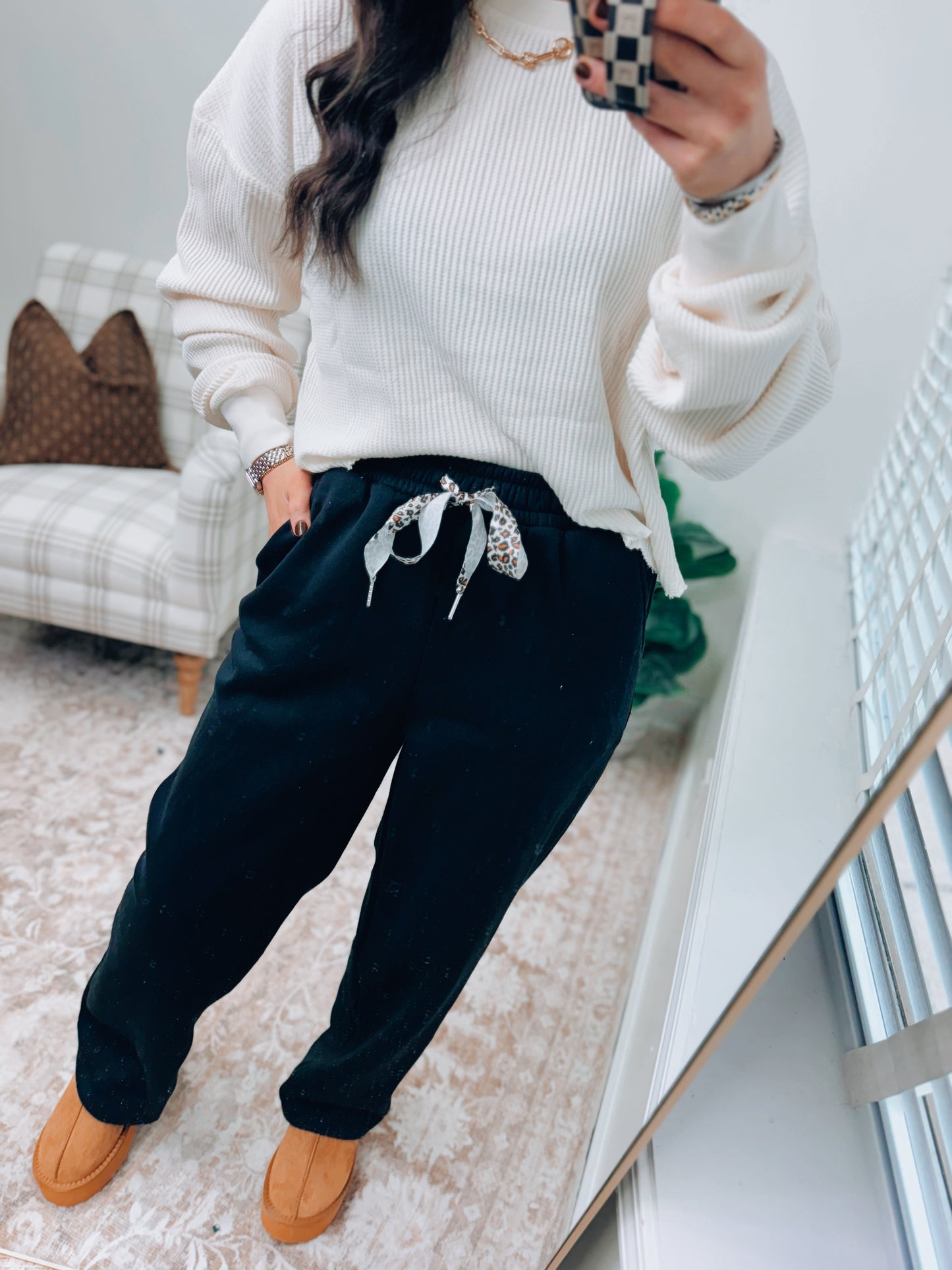 DOORBUSTER Leopard Drawstring Sweatpants