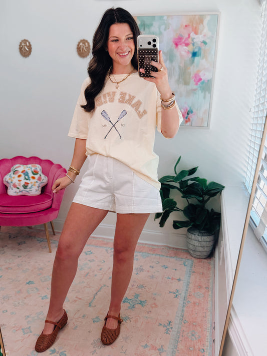 Lake Vibes Butter Yellow Tee