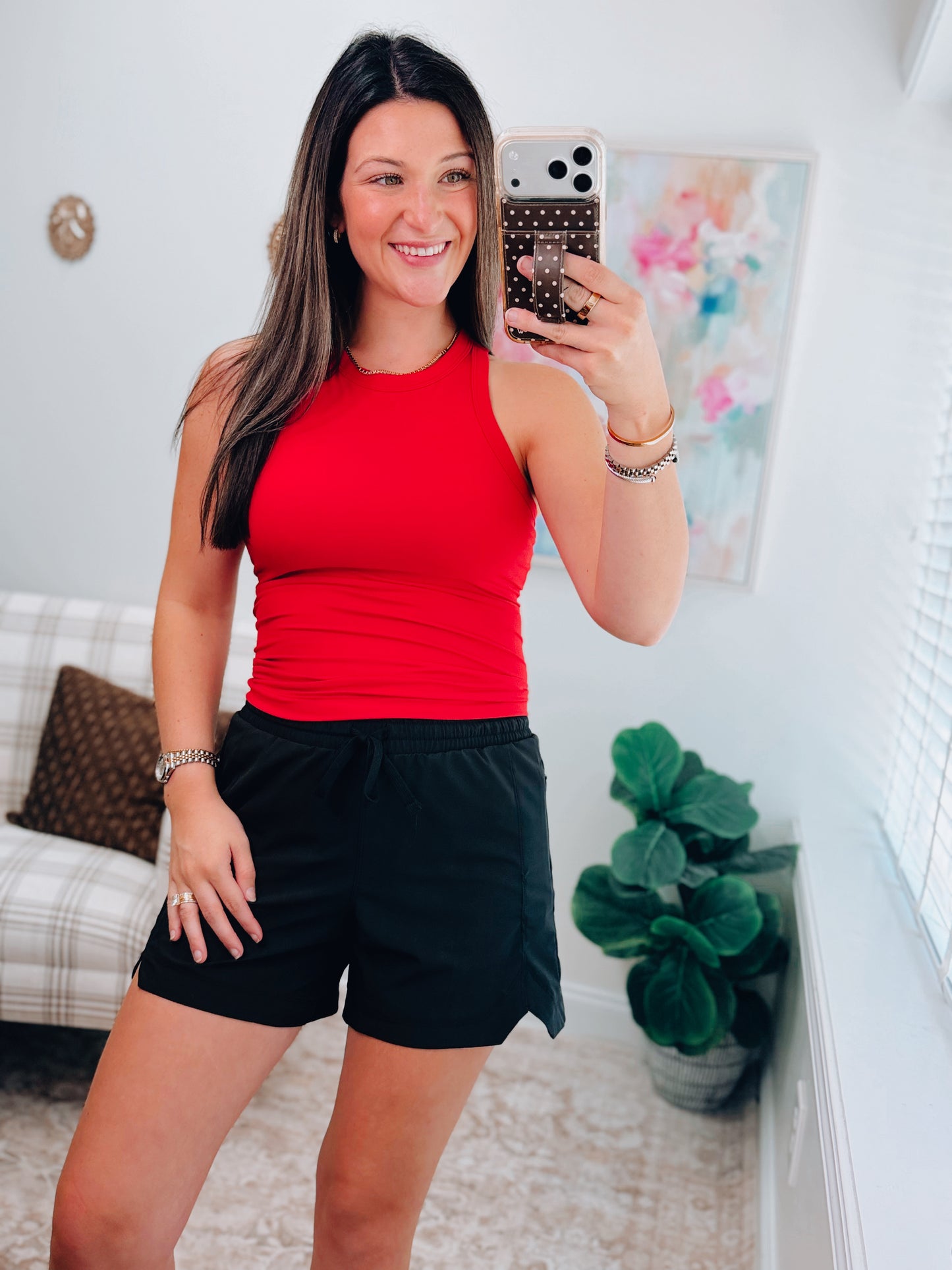True Red Butter Padded Racer Tank