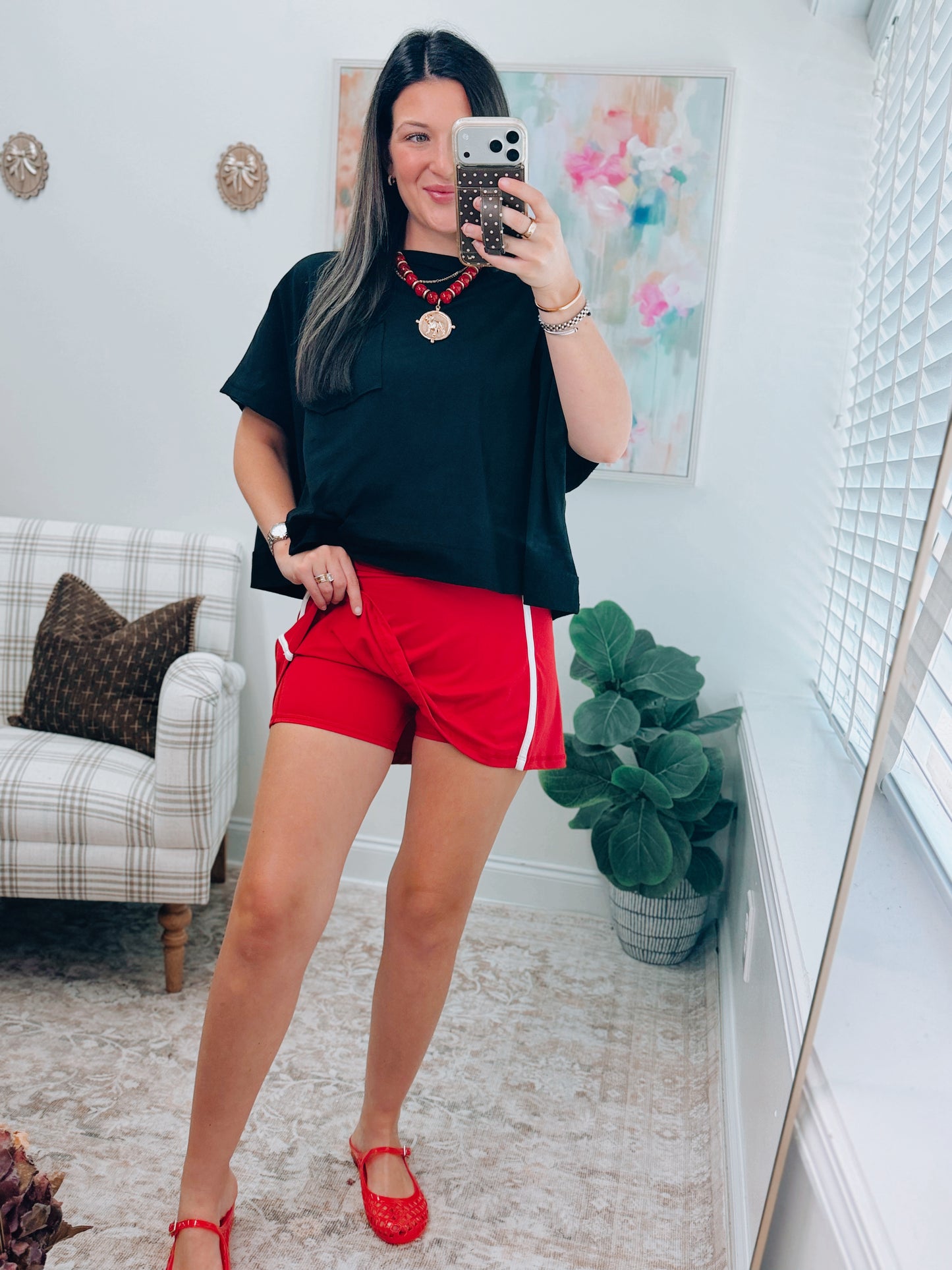 Active Stripe Butter Skort - Red