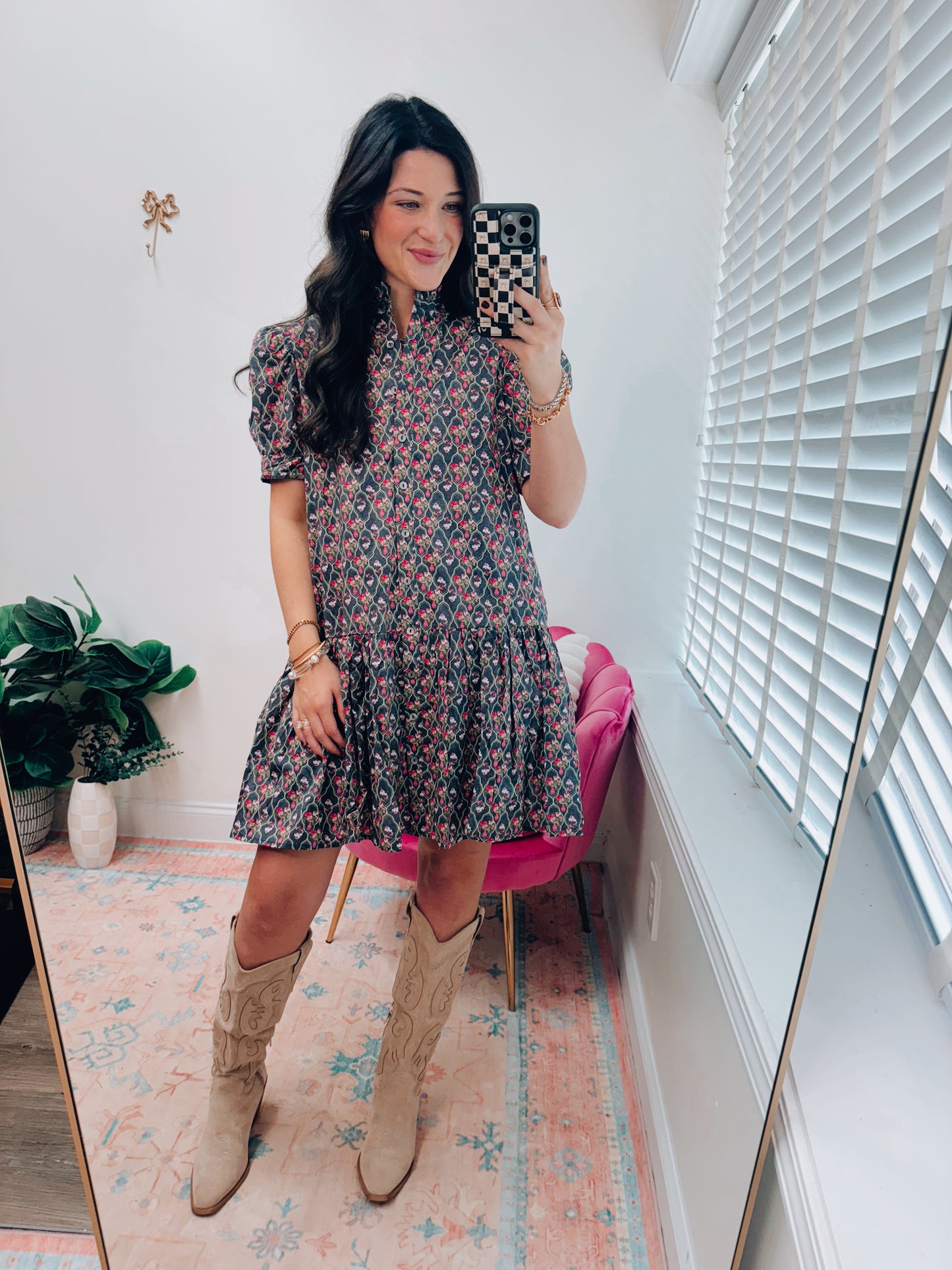 Midnight Floral Mini Dress