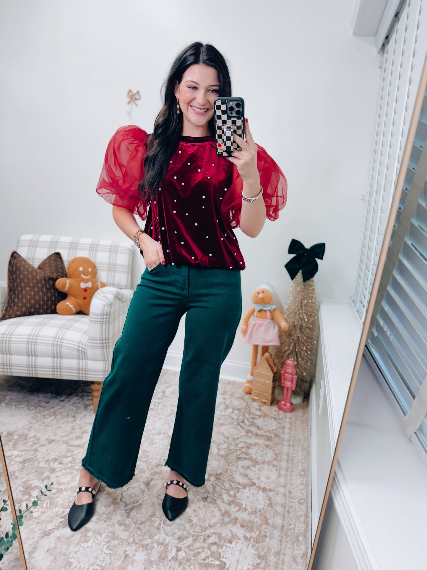 Velvet Pearl Embellished Top