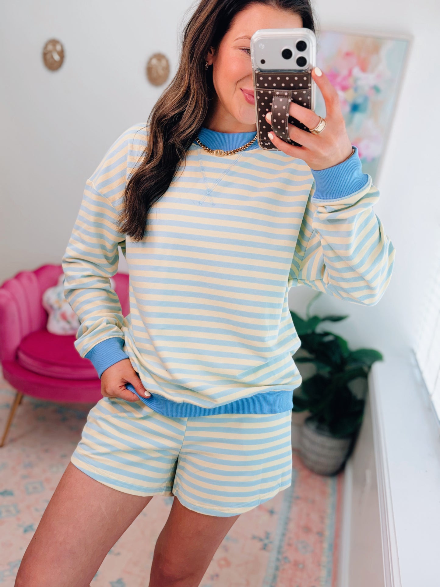 Vivi Striped Mock Shorts Set