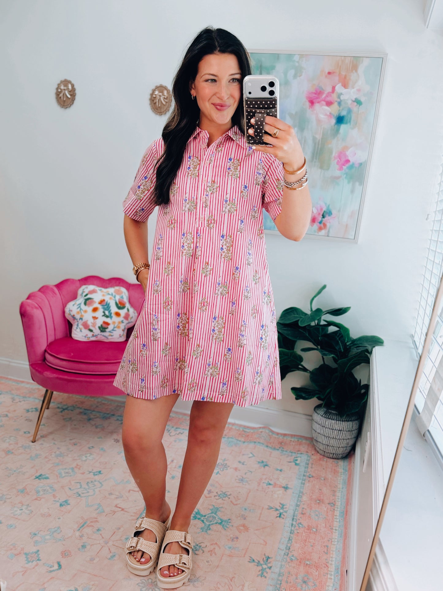Soho Floral Striped Mini Dress