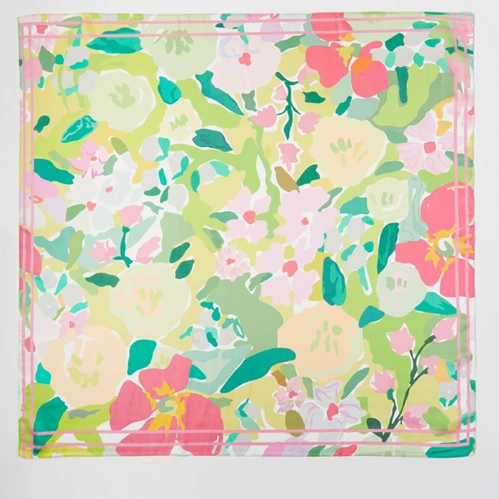 Abstract Flower Garden Square Bandana Scarf