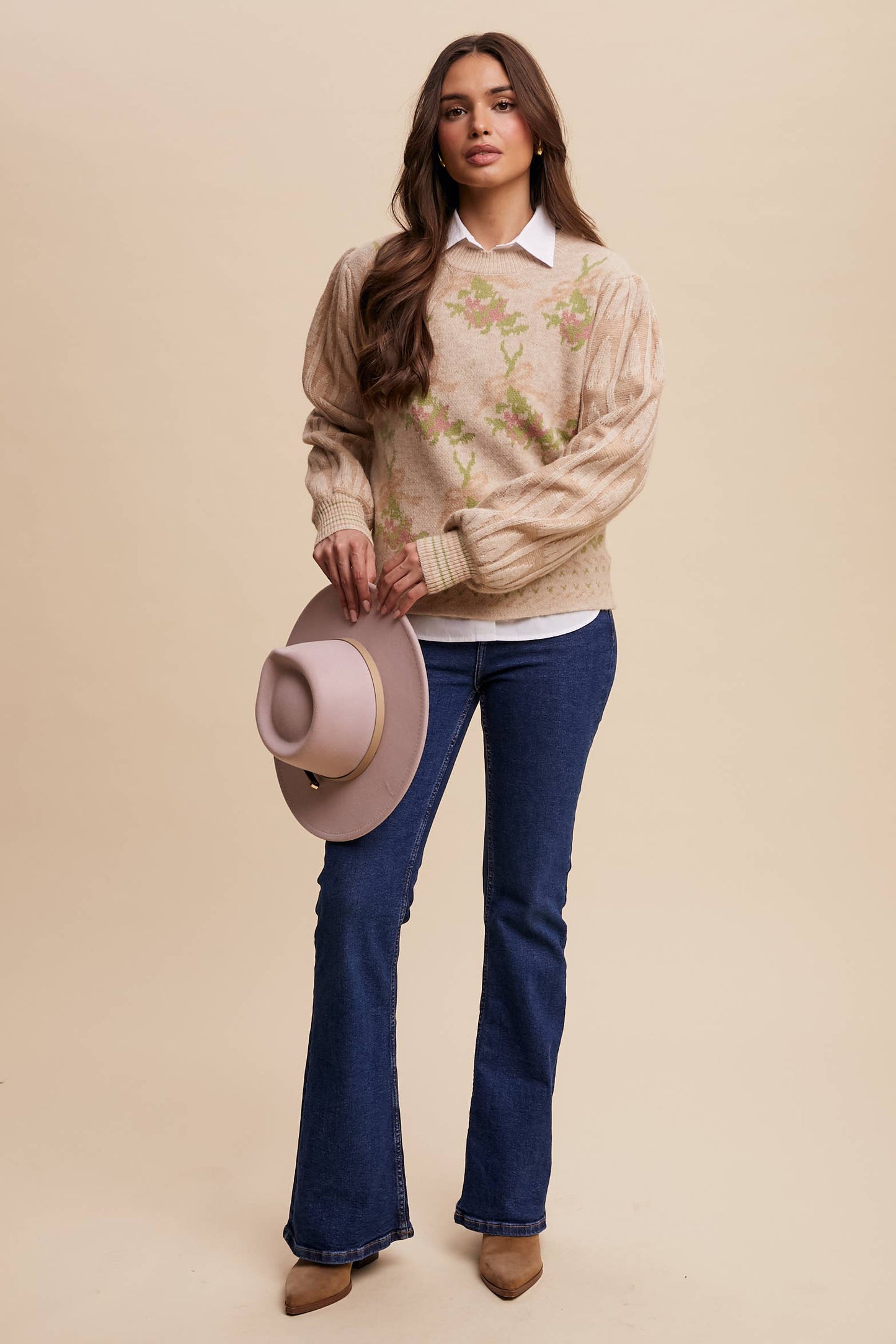 Ribbon Christmas Tree Sleeve Sweater