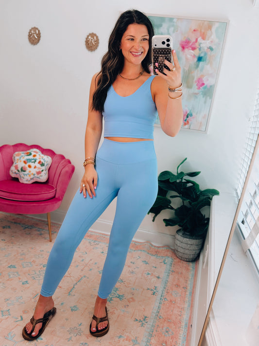Casey Blue Alignment Yoga Set