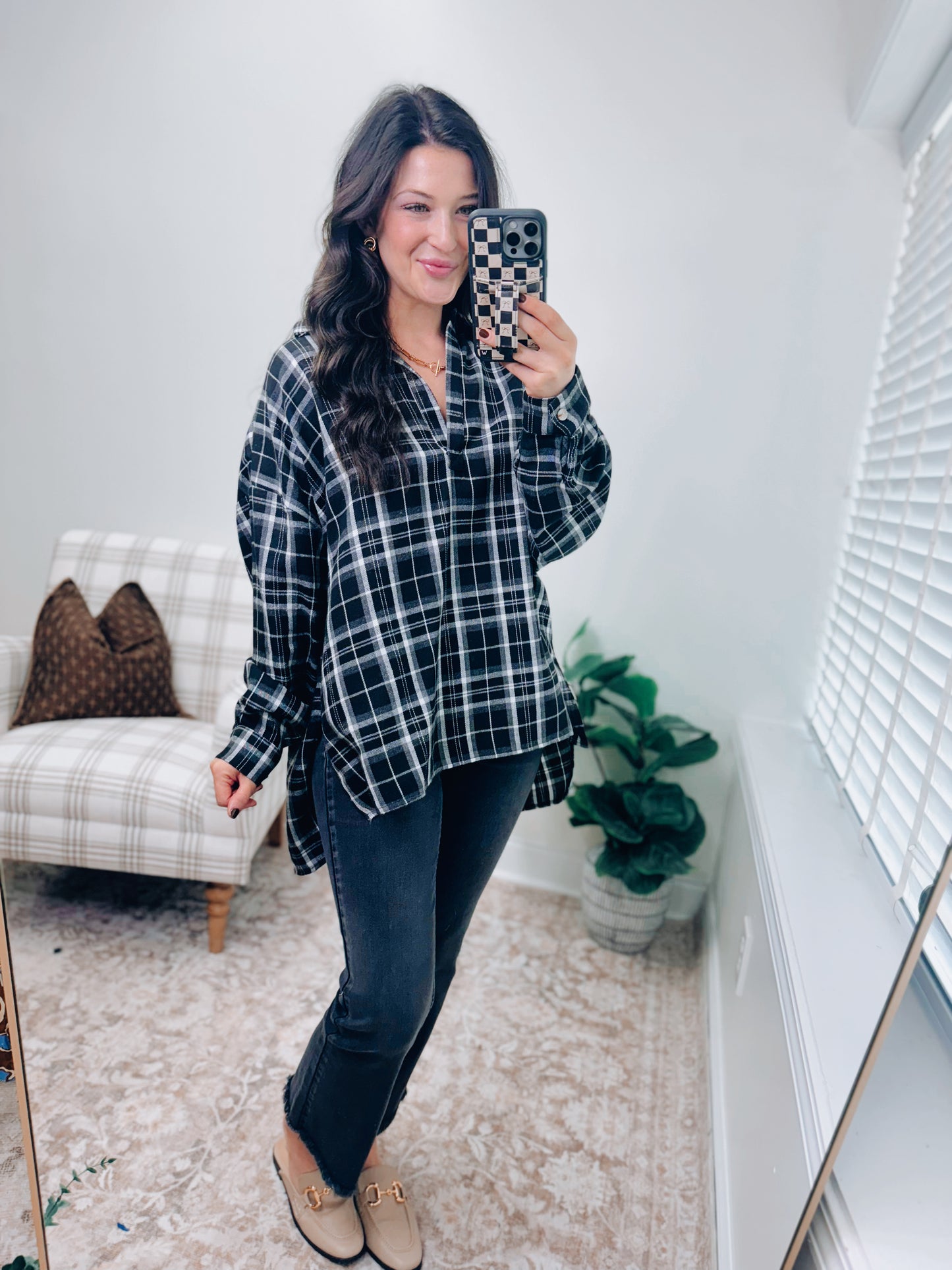 Tamra Flannel Top